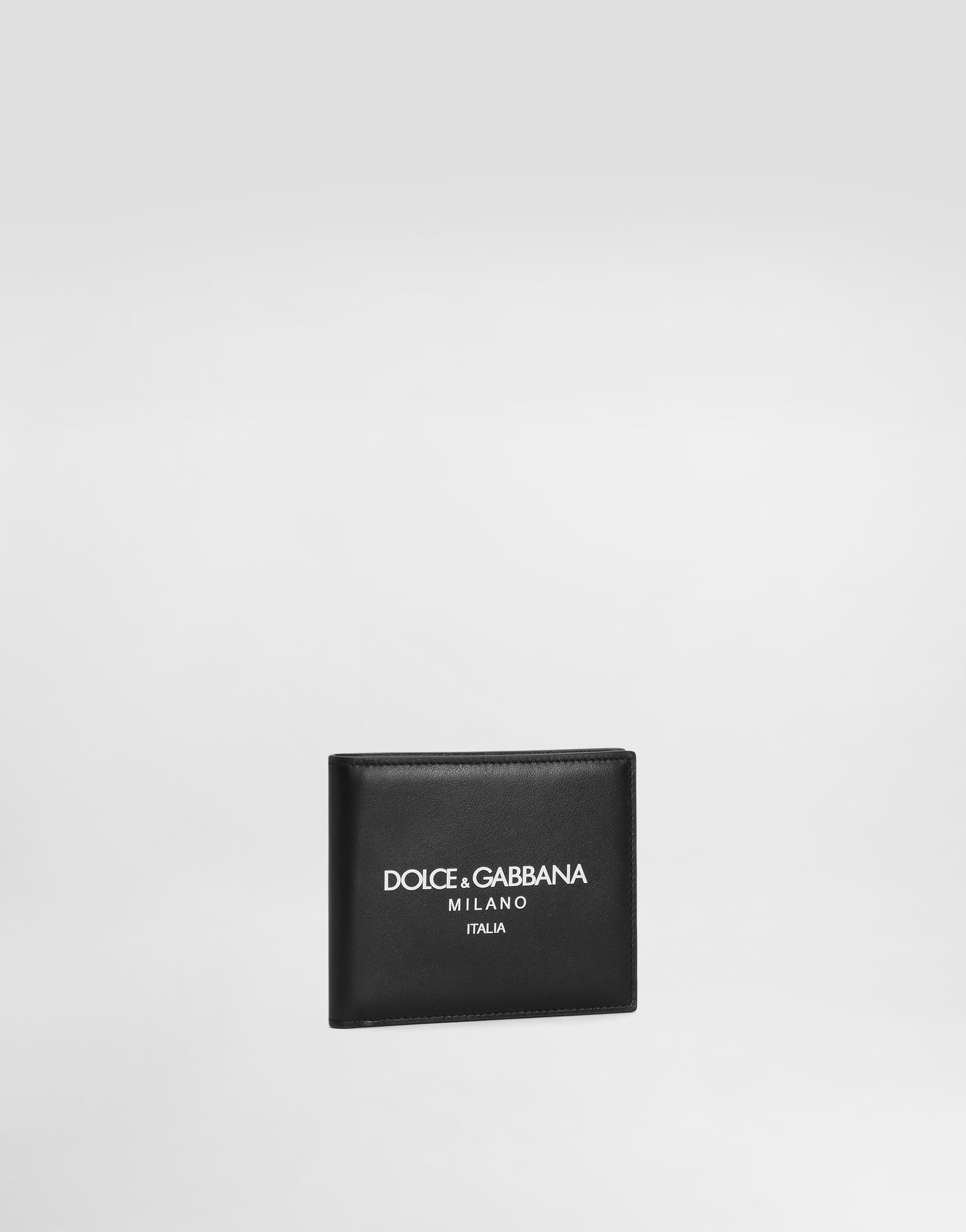 Calfskin bifold wallet with logo - 3
