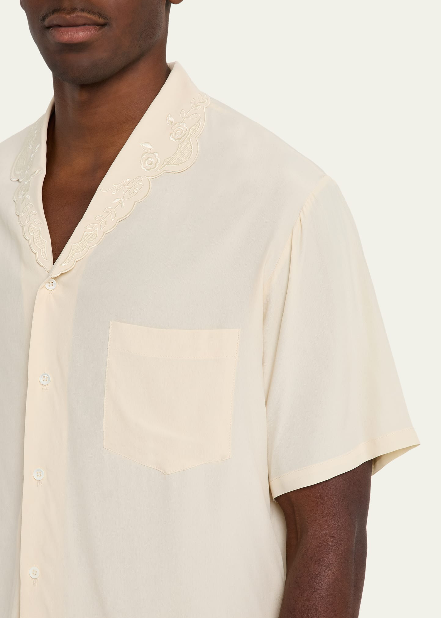 Men's Dickinson Lace-Collar Short-Sleeve Shirt - 5