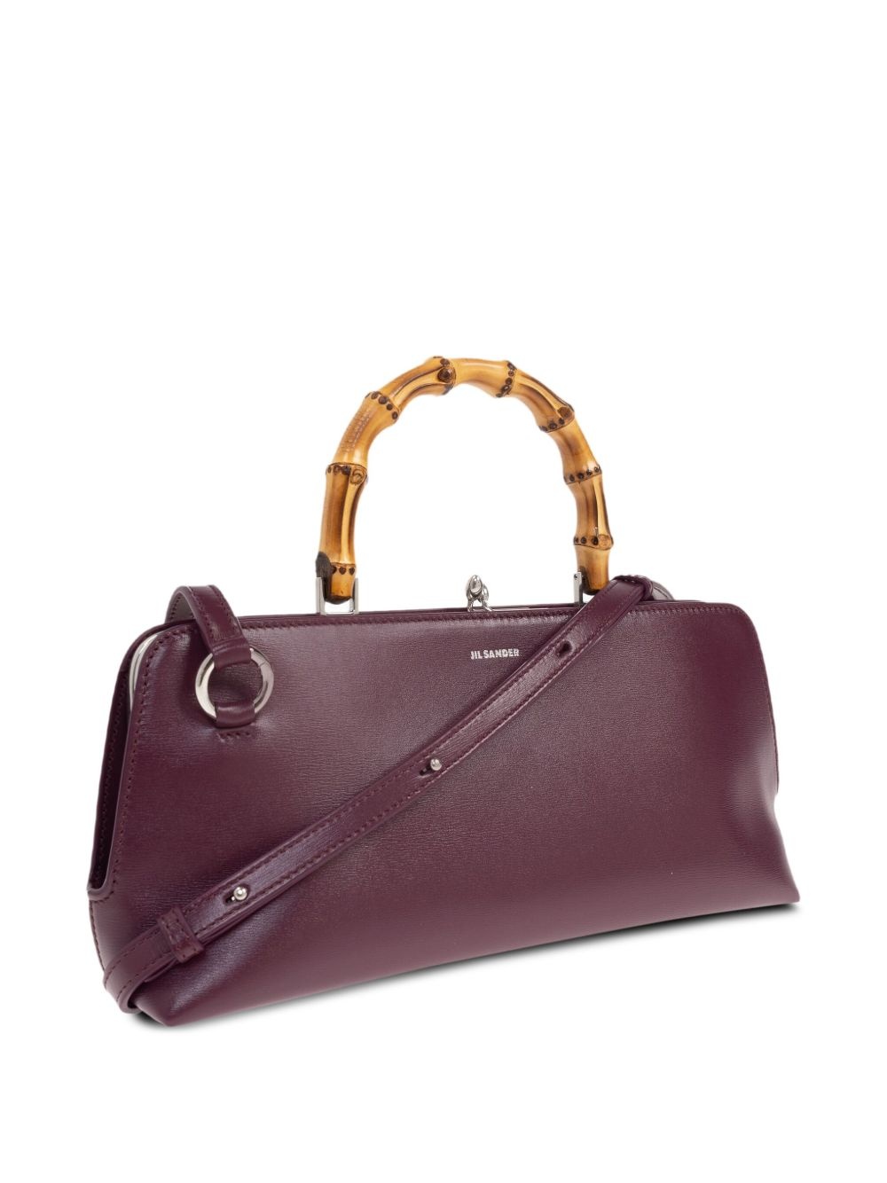 bamboo-handle leather tote bag - 4
