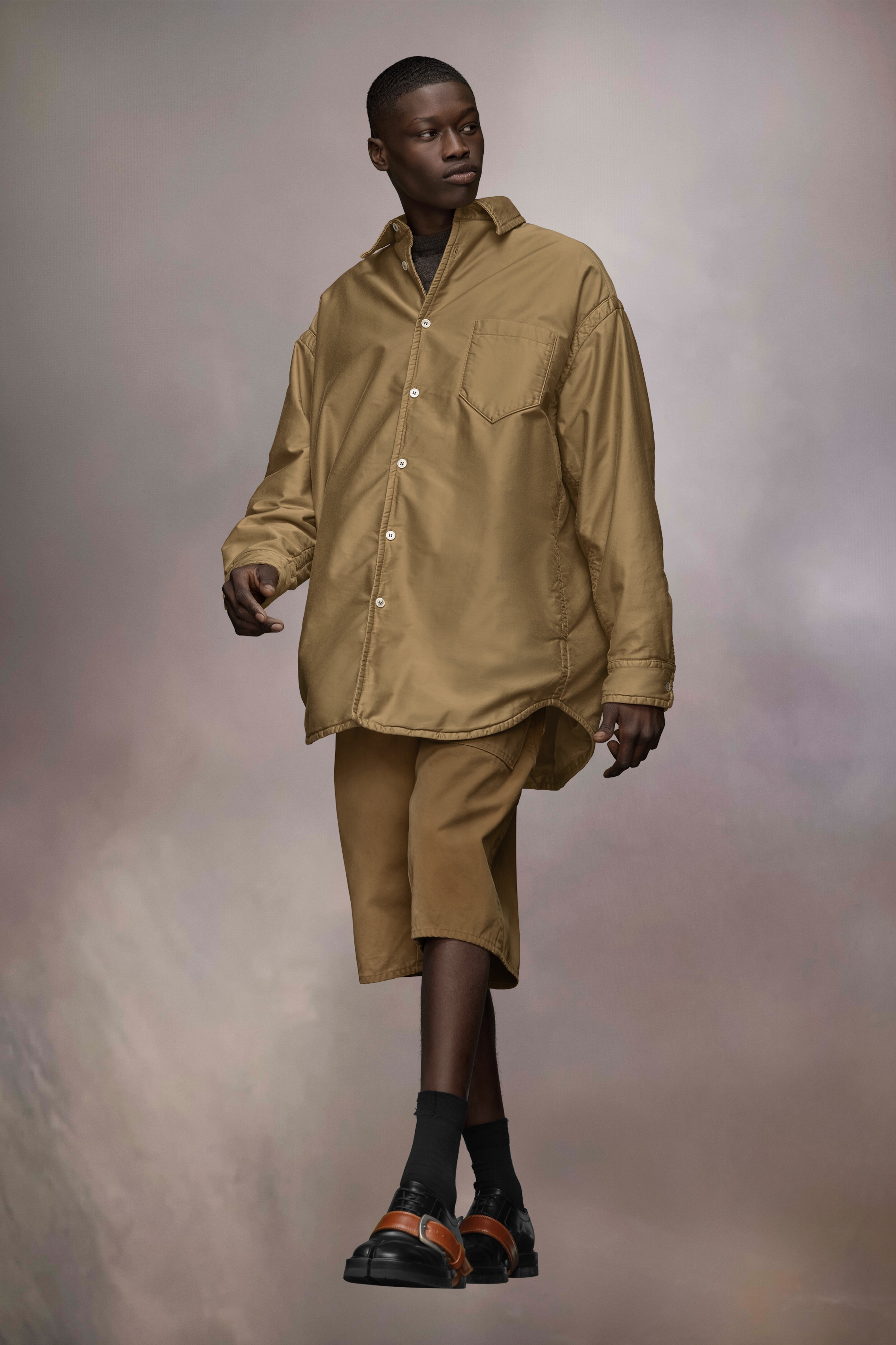 Padded Satin Cotton Shirt - 1