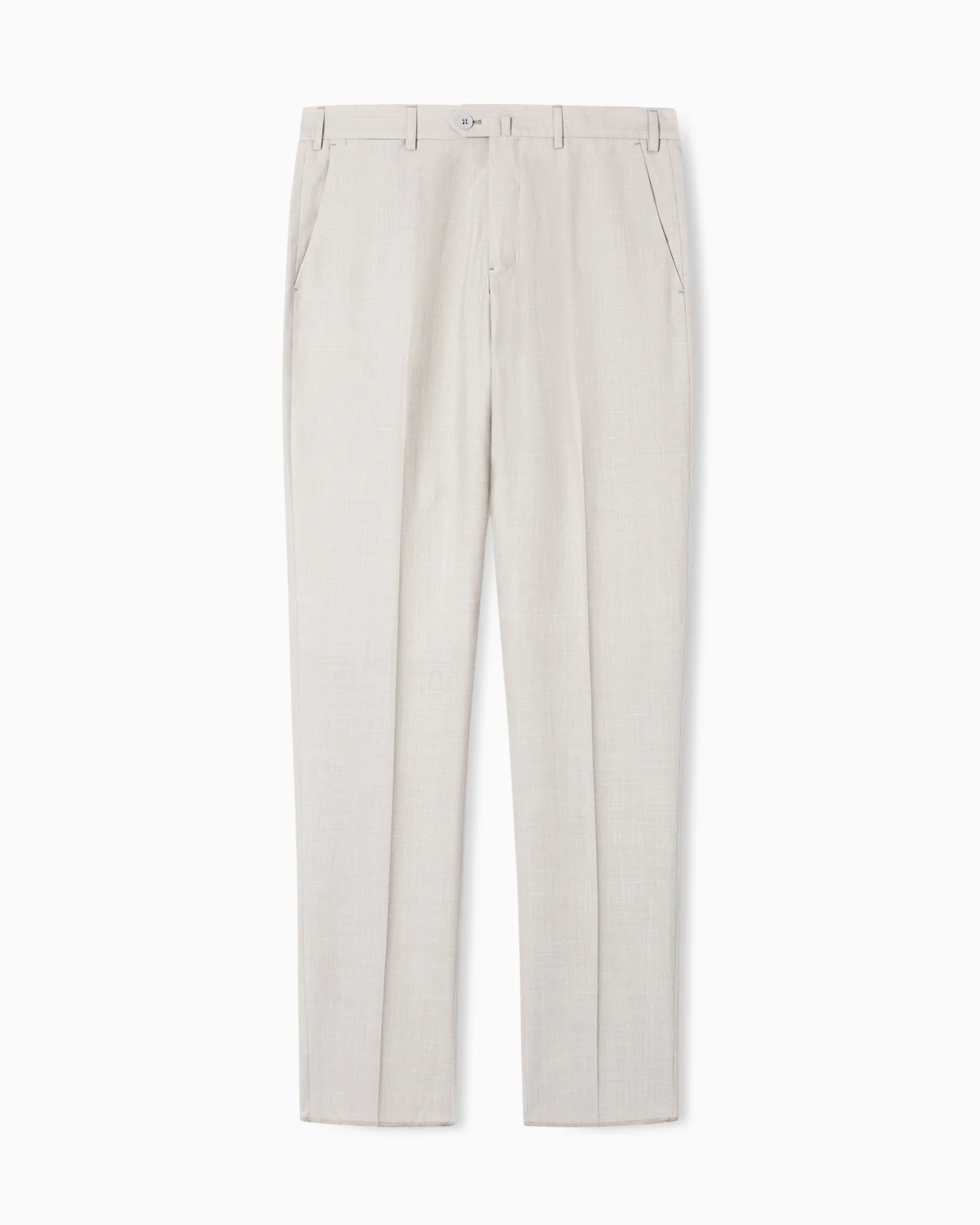 TROPICAL LIGHT WOOL CANVAS TROUSERS - 1