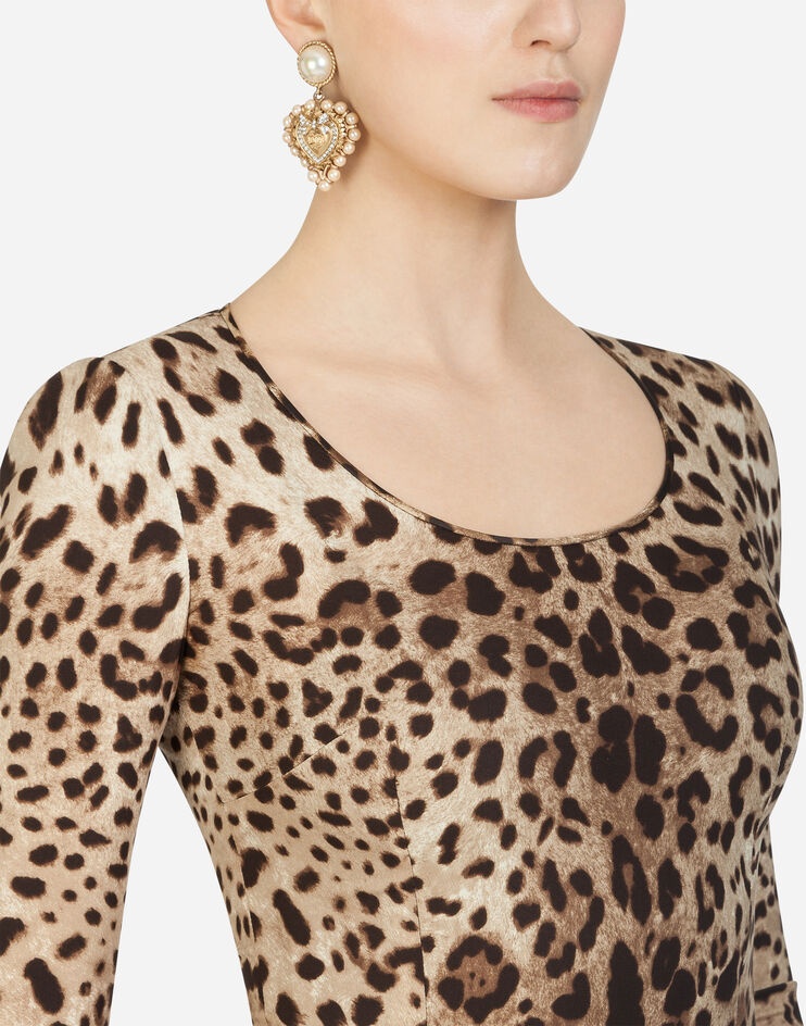 Leopard-print charmeuse top - 4