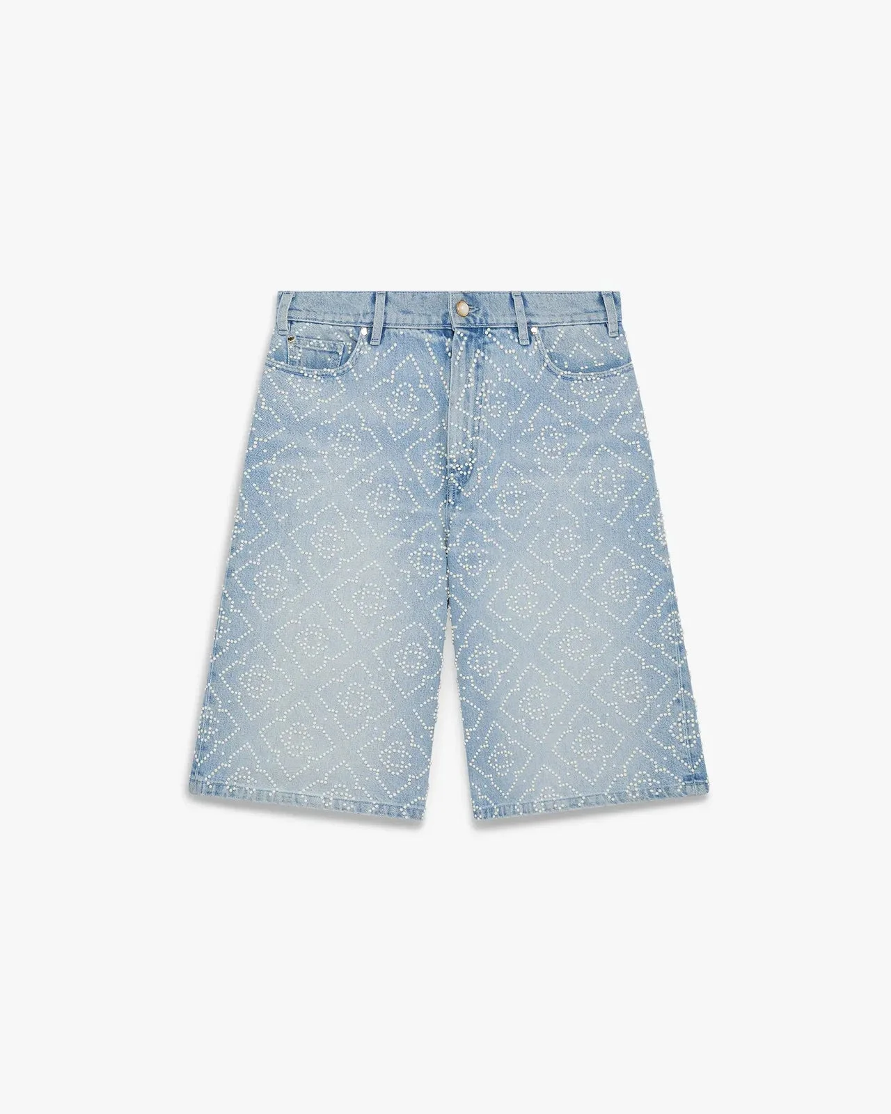 Pearl Monogram Denim Shorts | Casablanca Paris - 1