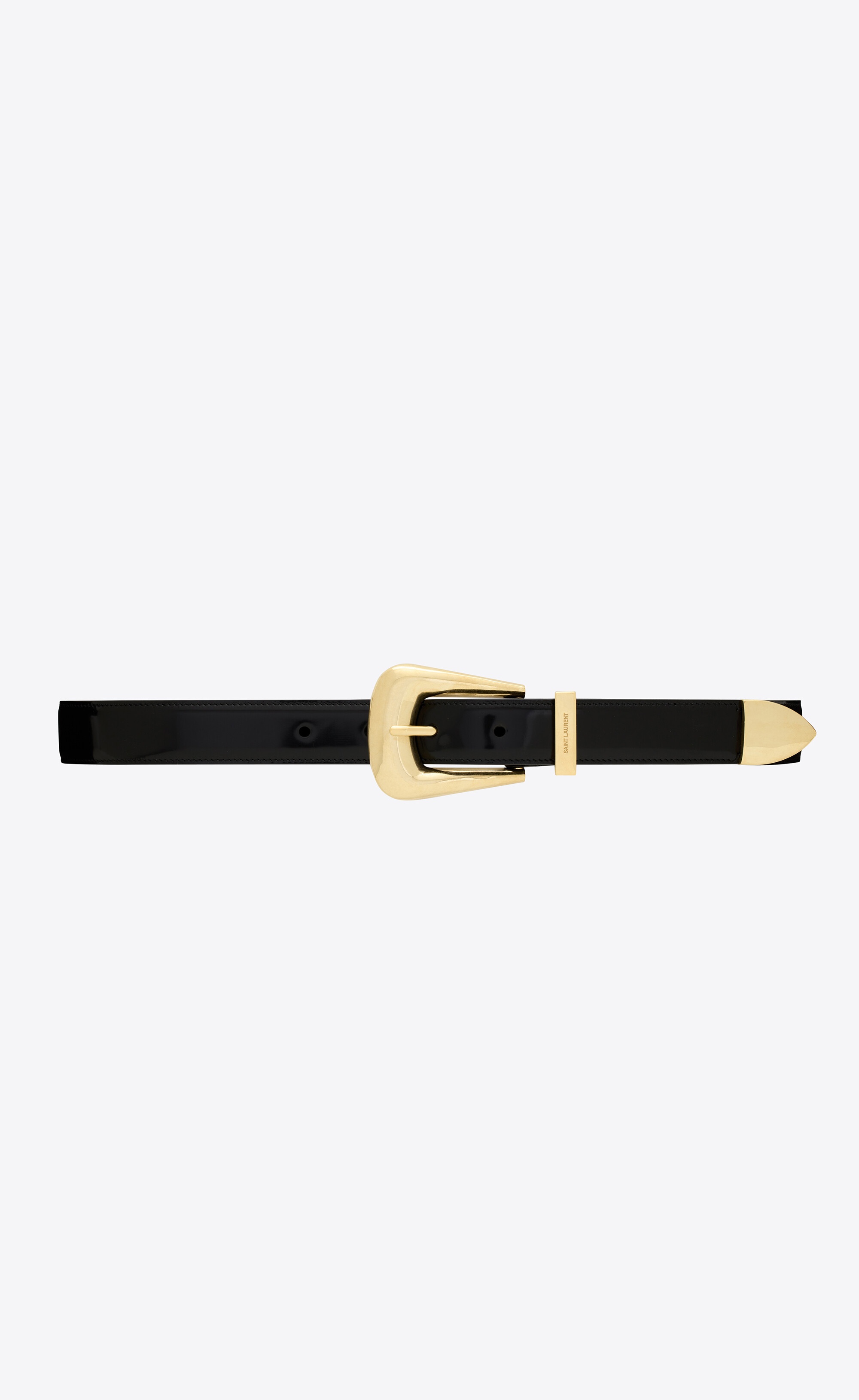 folk buckle belt in brushed leather - 1
