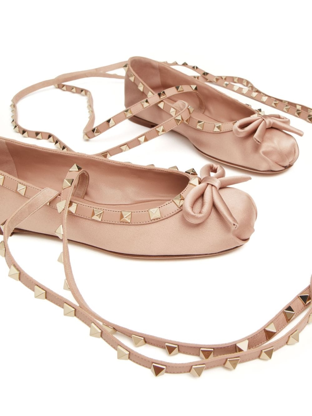 Rockstud strappy satin ballerina - 5