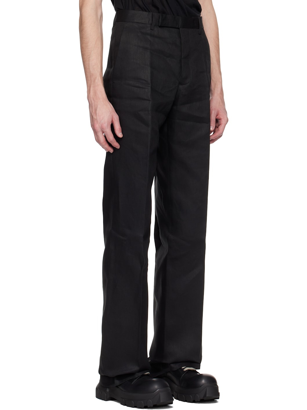 Black Hollywood Tailored Dietrich Trousers - 2