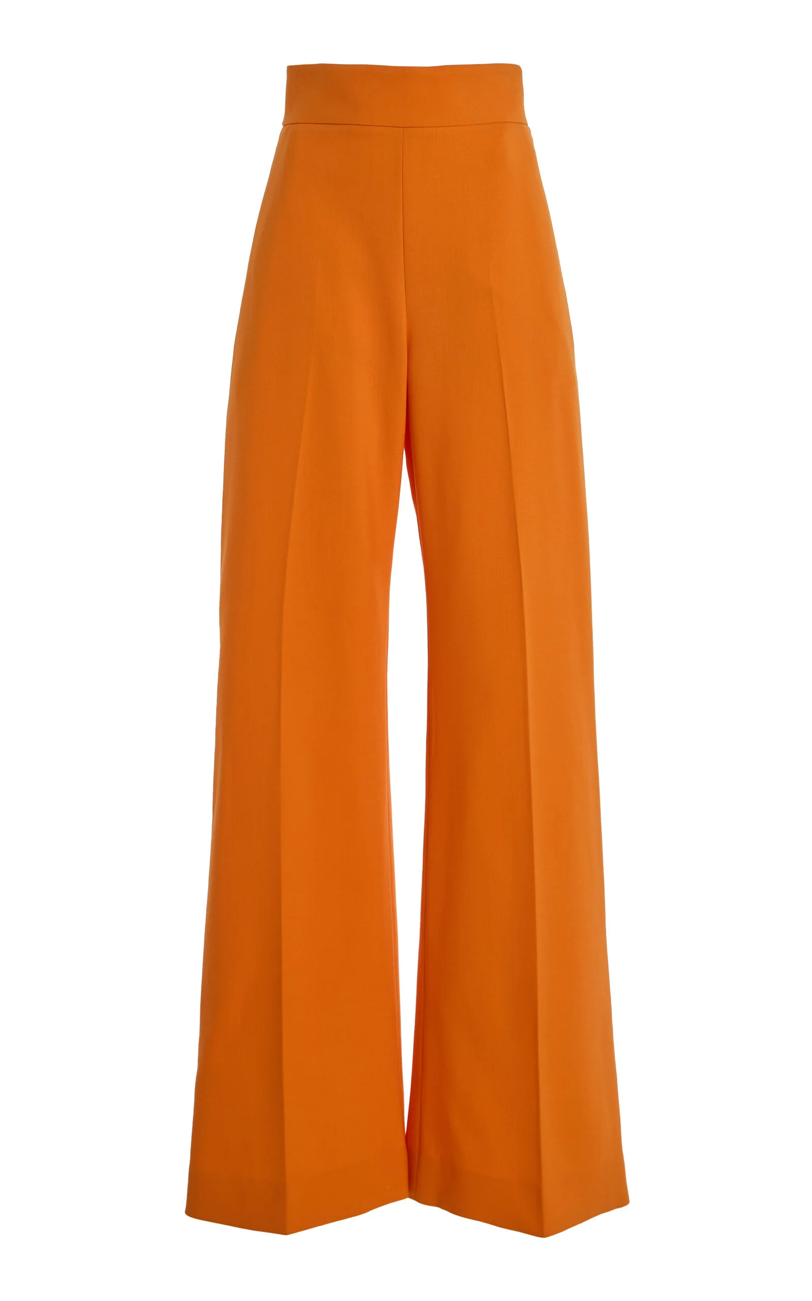 High-Rise Bi-Stretch Wool Tailored Wide-Leg Pants orange - 1