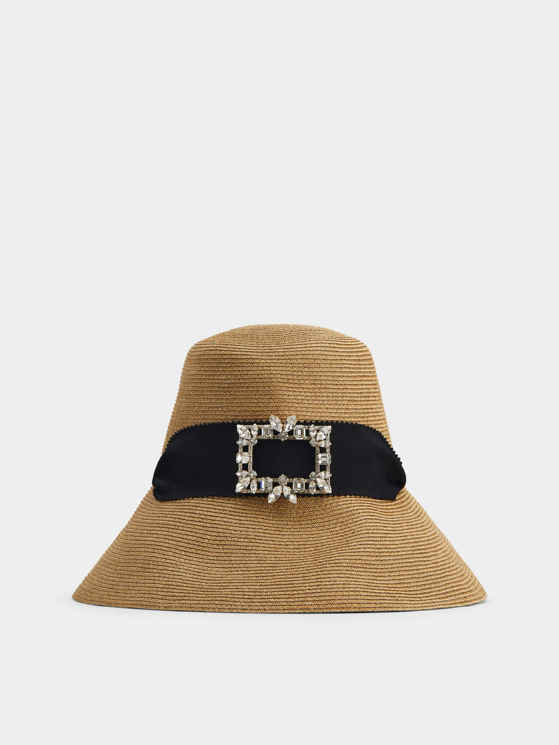 Broche Vivier Buckle Hat in Straw 1