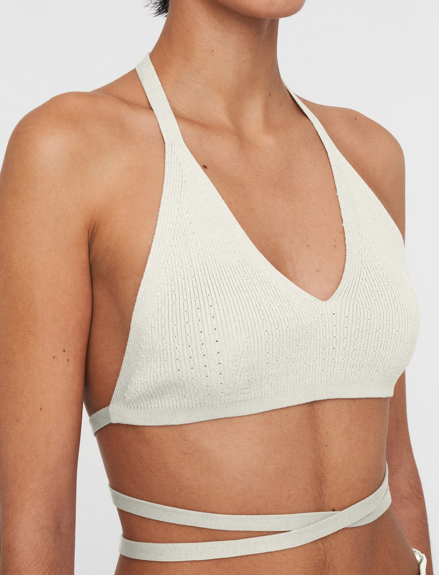 Cotton Rayon Rib Beach Bra - 4