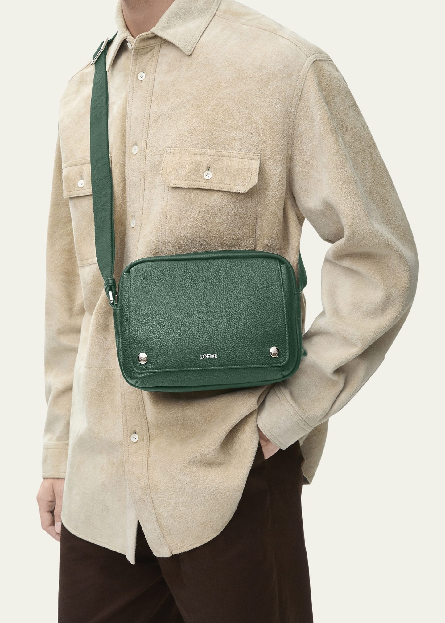 Men's XS Pebble Leather Messenger Bag - 2