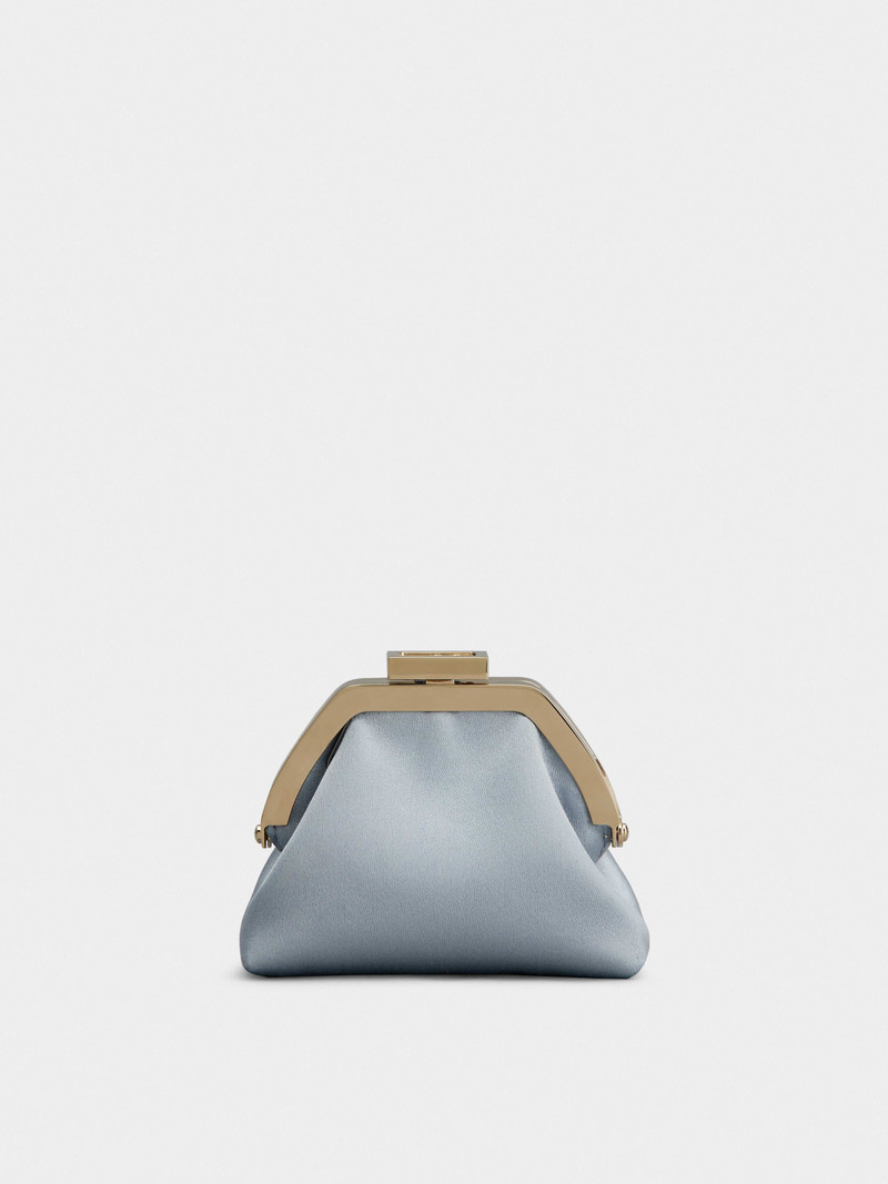 Flower Strass Buckle Coin Purse in Satin 4