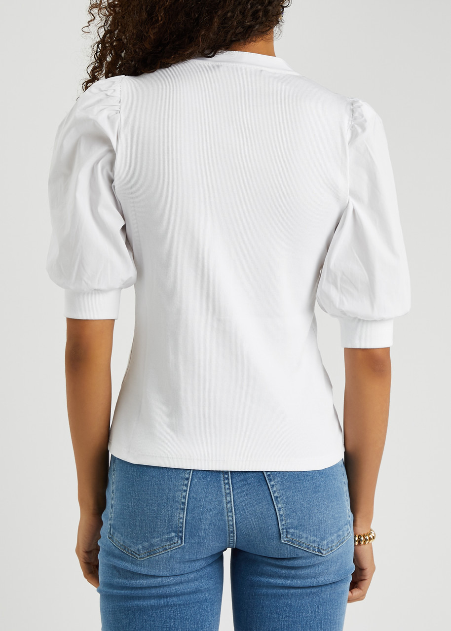 Coralee ribbed stretch-cotton top - 3