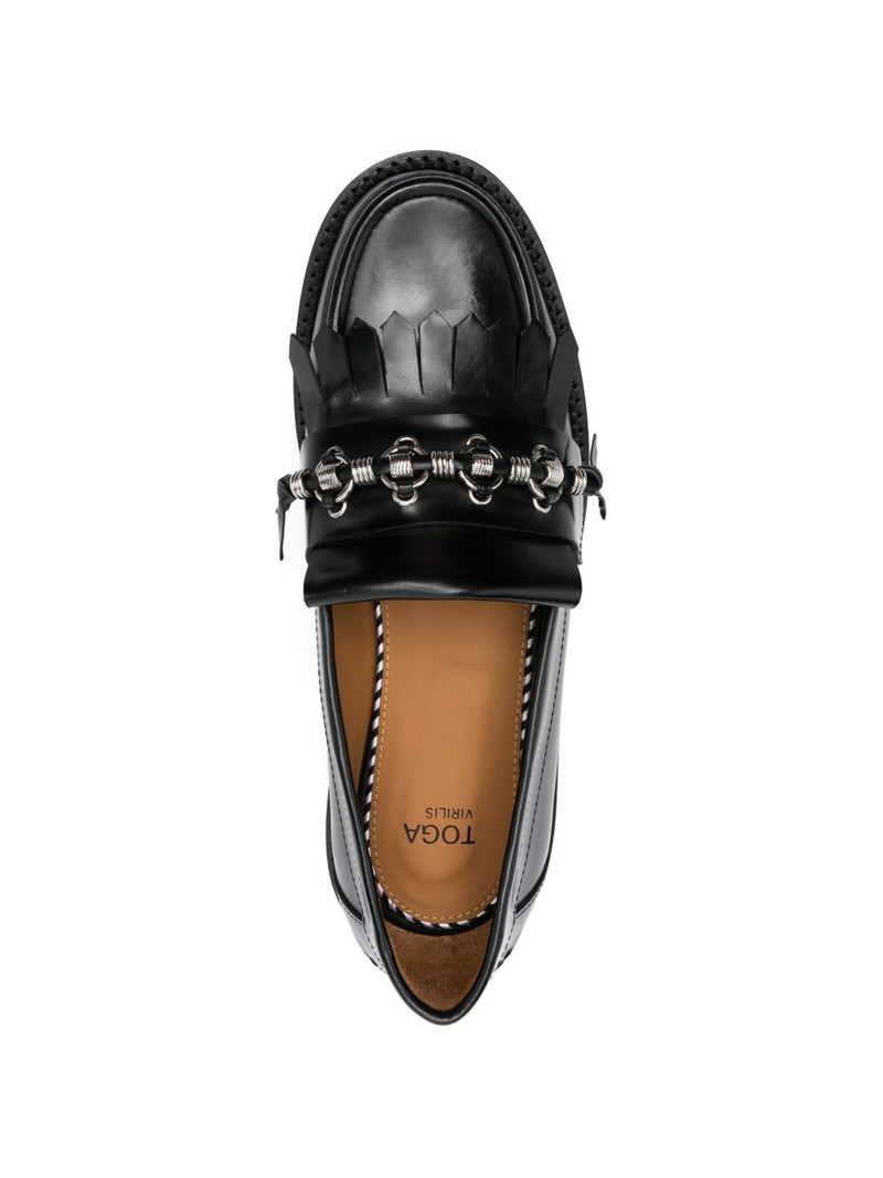 chain-tassel leather loafers 4