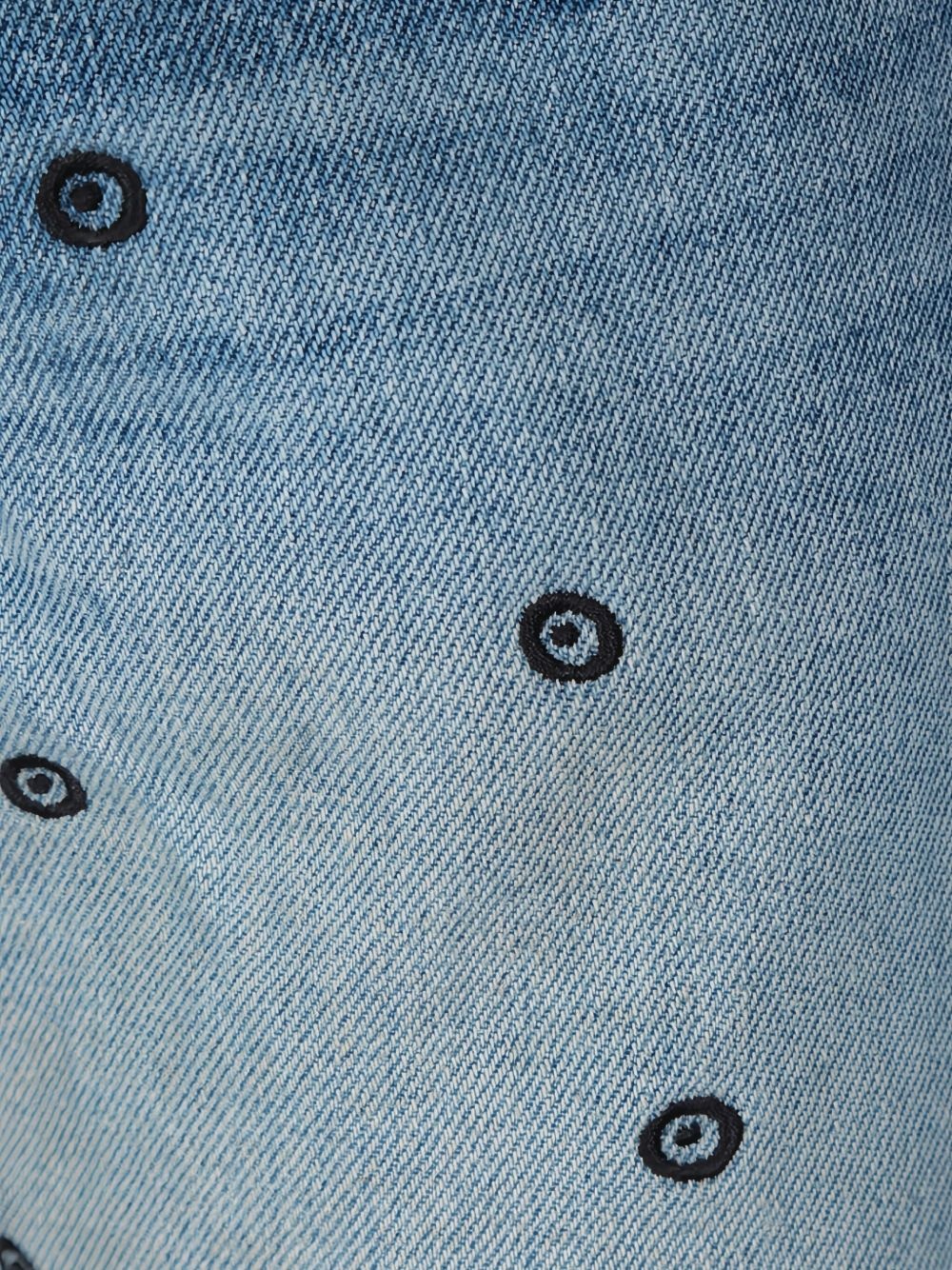 embroidered cotton jeans - 2