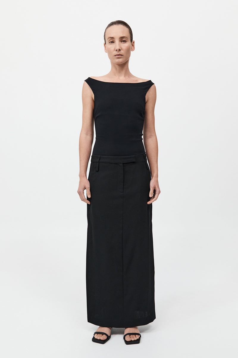 Double Loop Maxi Skirt - Black - 2
