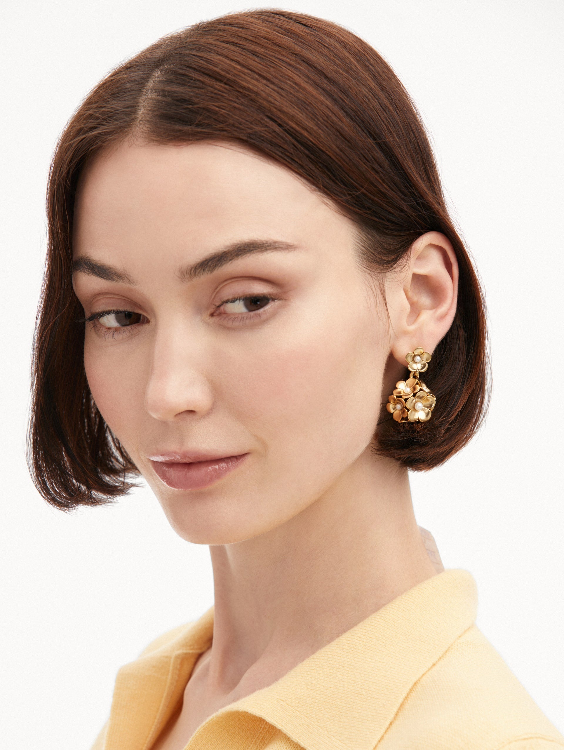ENAMEL FLOWER DROP CLIP-ON EARRINGS - 2