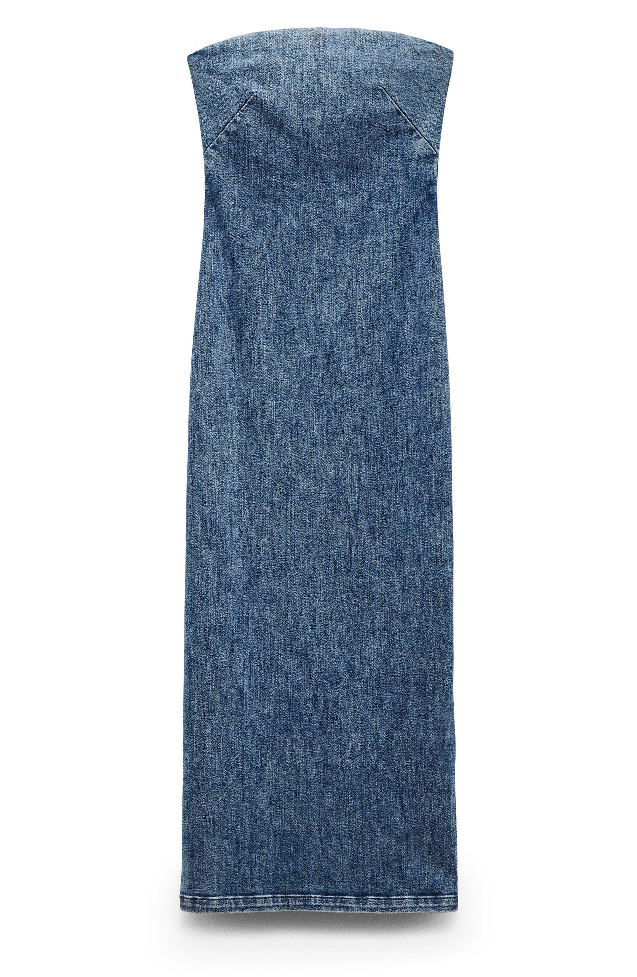 Jasmine Strapless Denim Midi Dress - 4