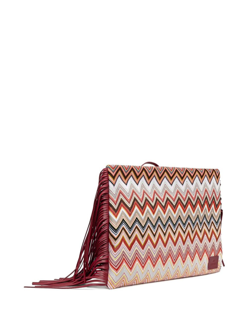 Missoni fringe-detail chevron clutch bag outlook