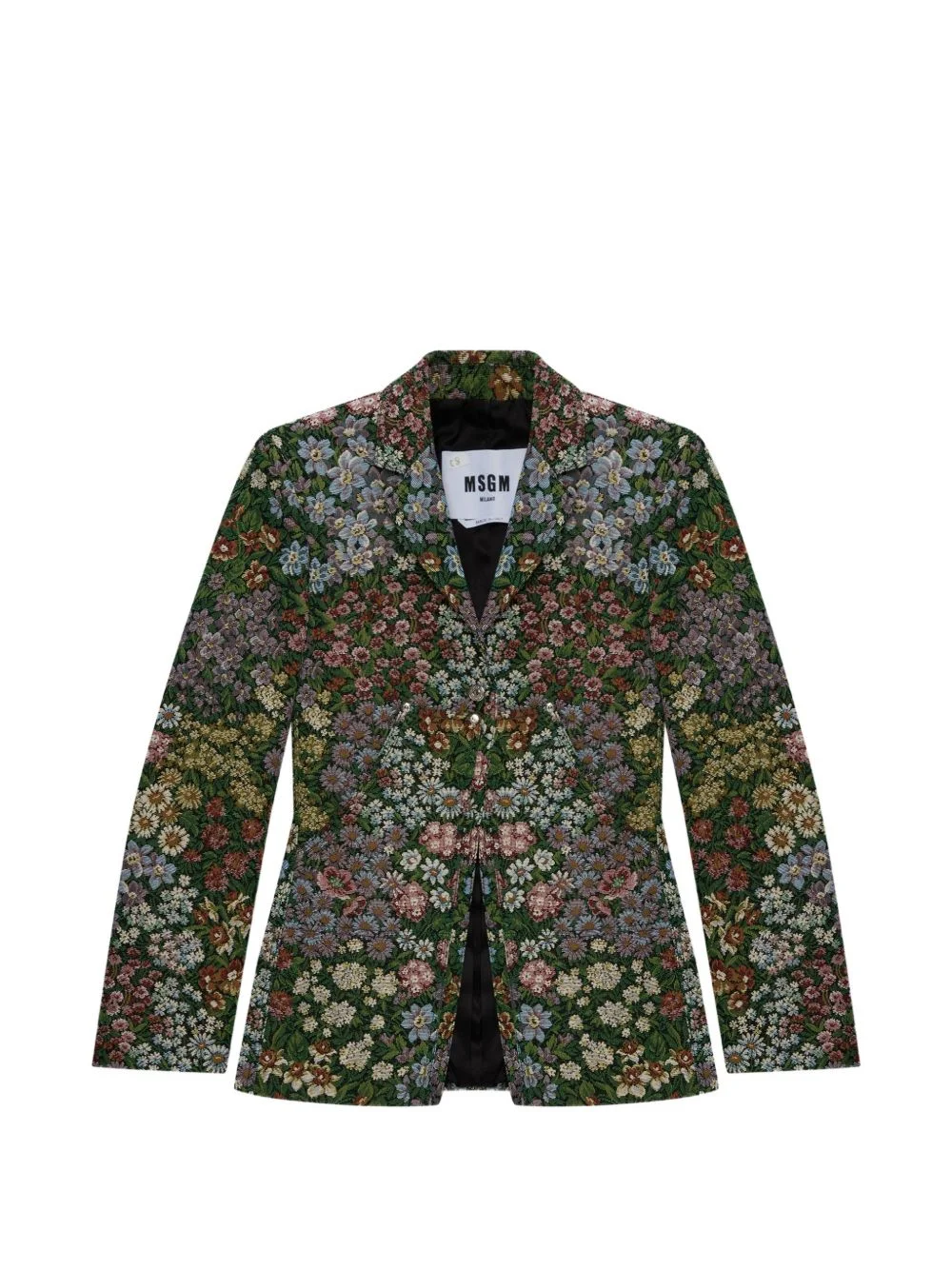 floral-pattern single-breasted blazer - 1