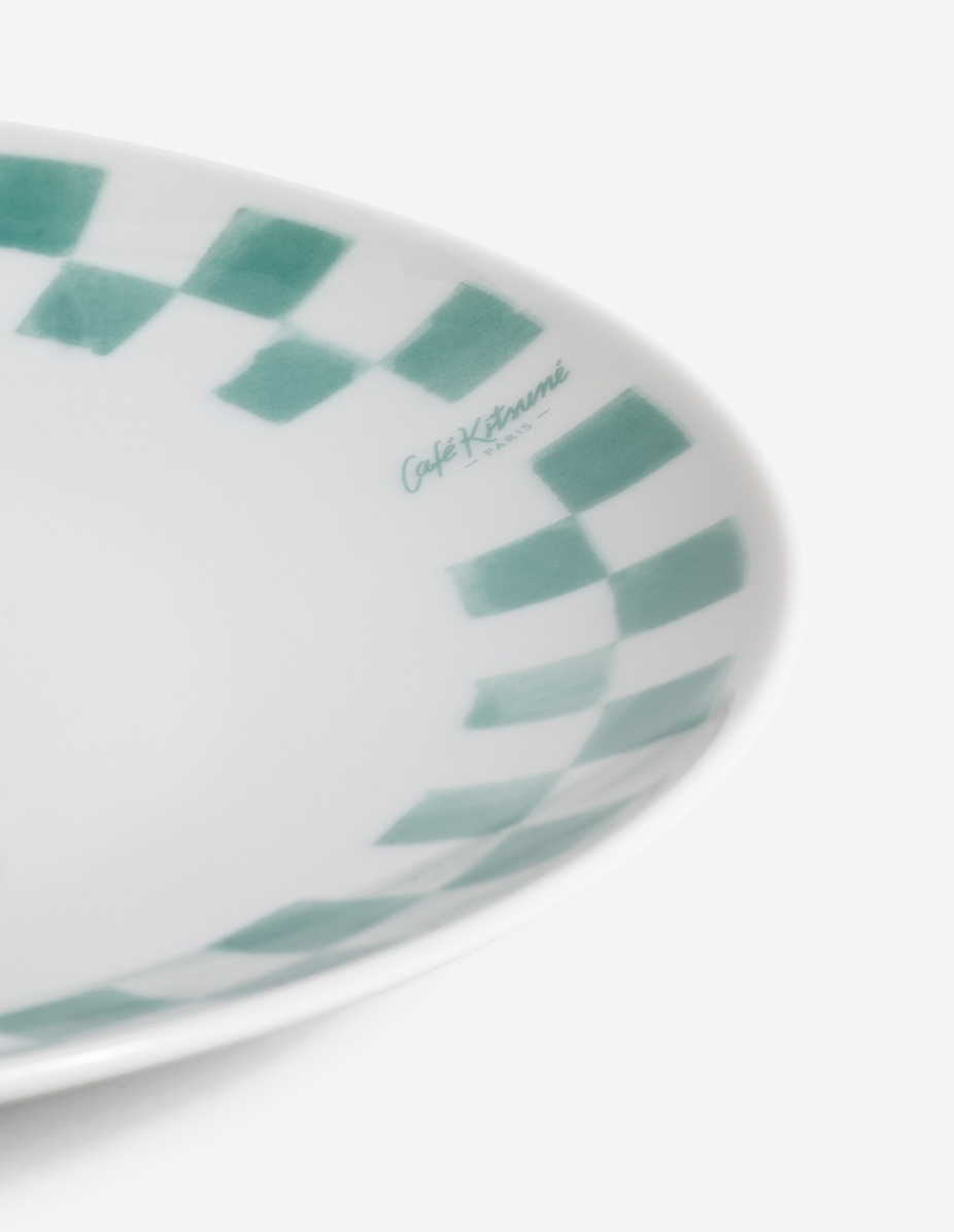 CHECKERBOARD PORCELAIN DESSERT PLATE - 4