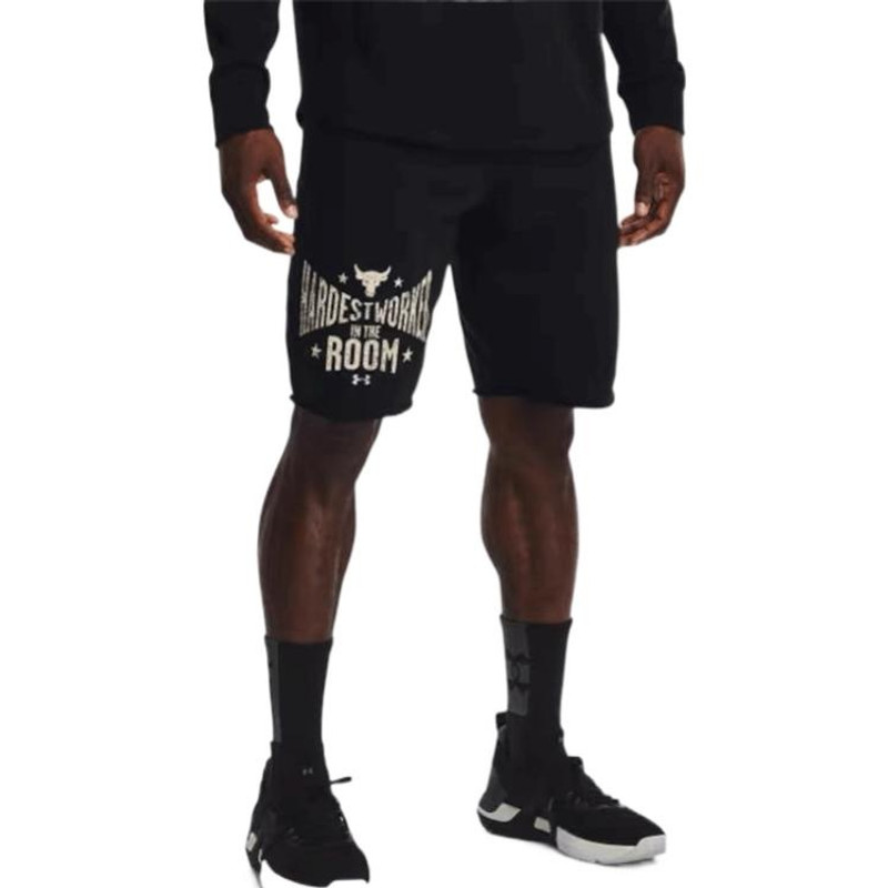Under Armour Under Armour Project Rock Terry Shorts 'Black Beige' 1370459-001 outlook
