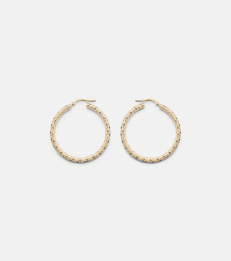 Bold Sparkle Medium 14kt gold hoop earrings 4