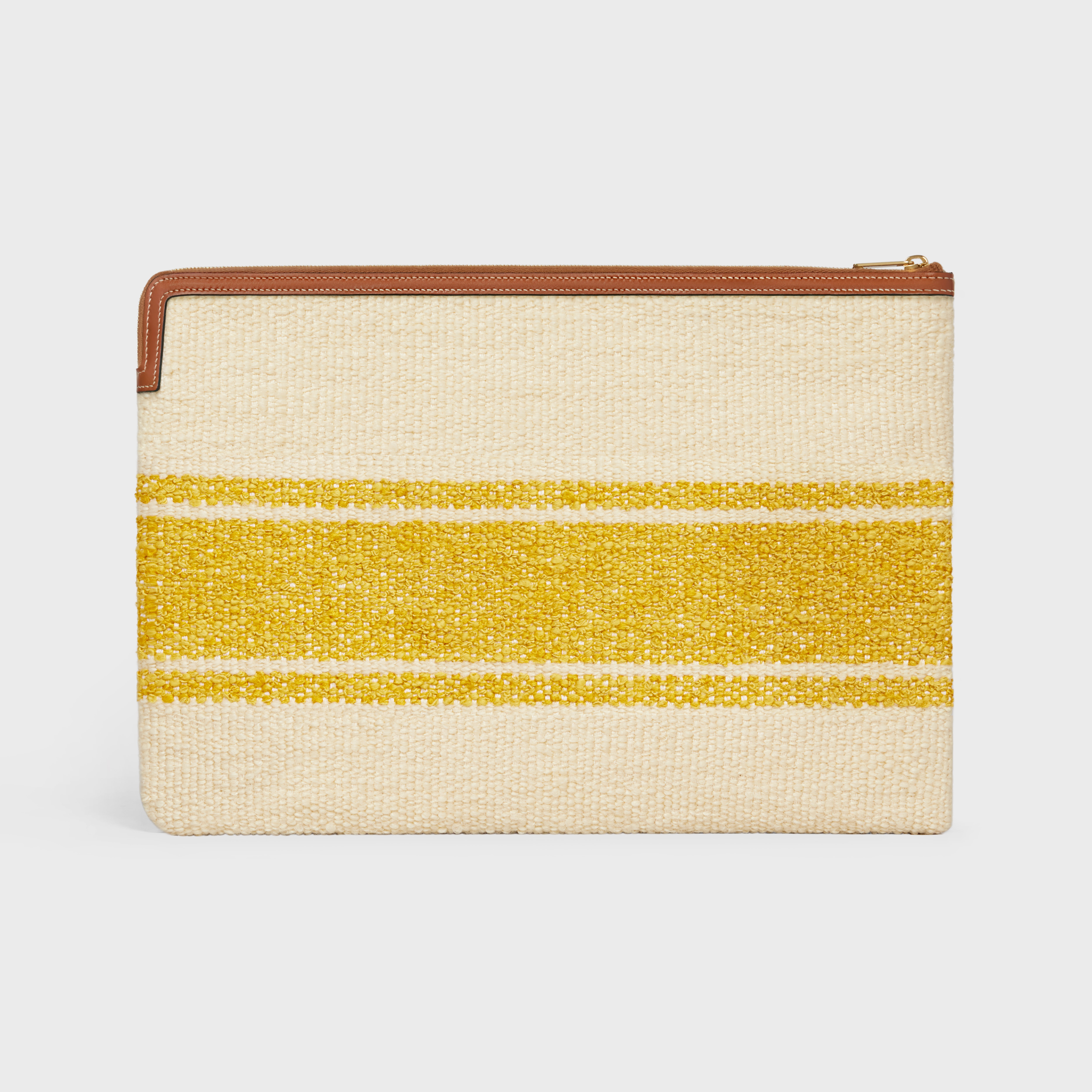 Large pouch in "Plein Soleil" Textile and calfskin - 3