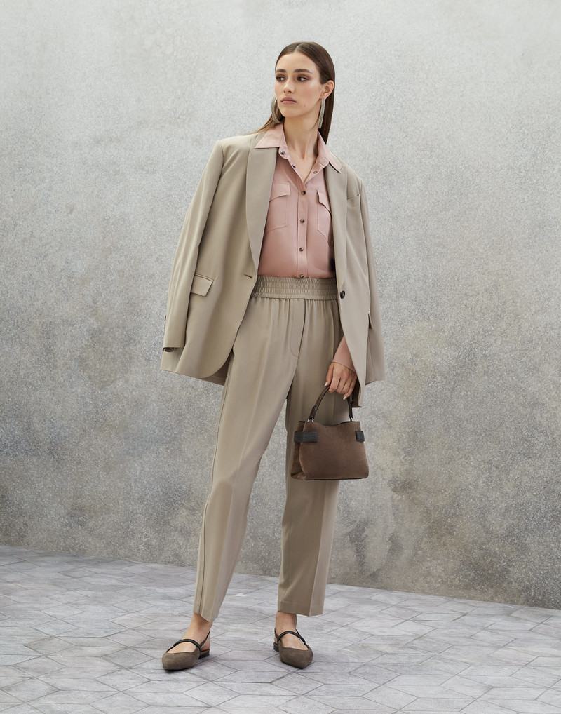Silk crêpe de Chine shirt with shiny tab 5