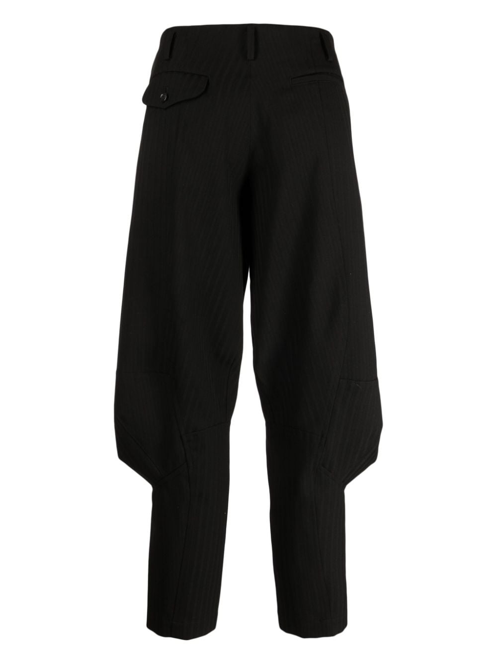 panelled wool drop-crotch trousers - 2