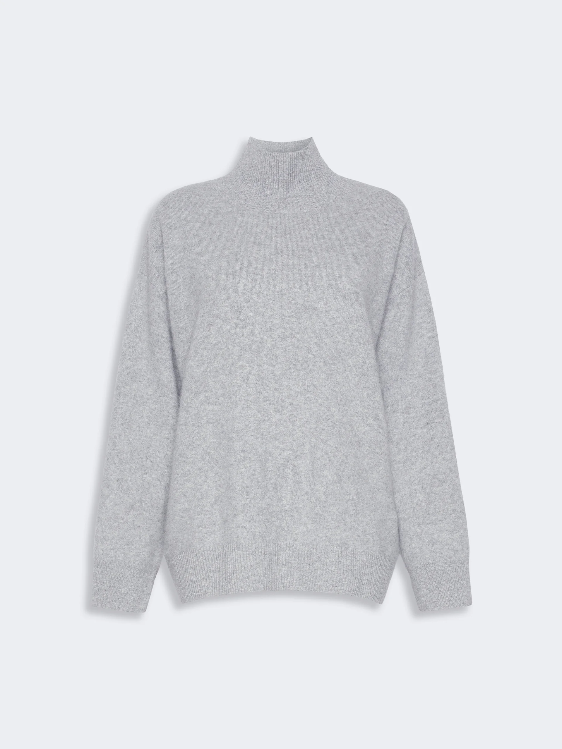 DANZA Brushed wool polo-neck sweater - MEDIUM GREY - 1