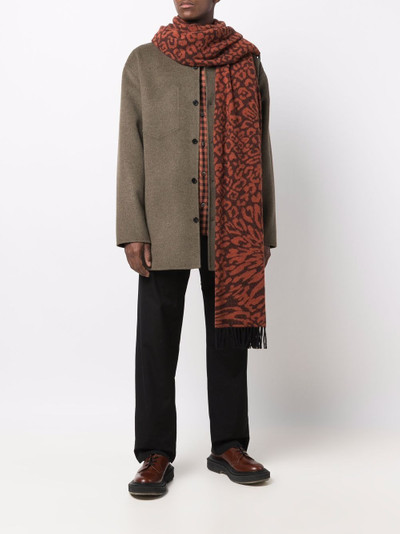 Étude leopard print knit scarf outlook