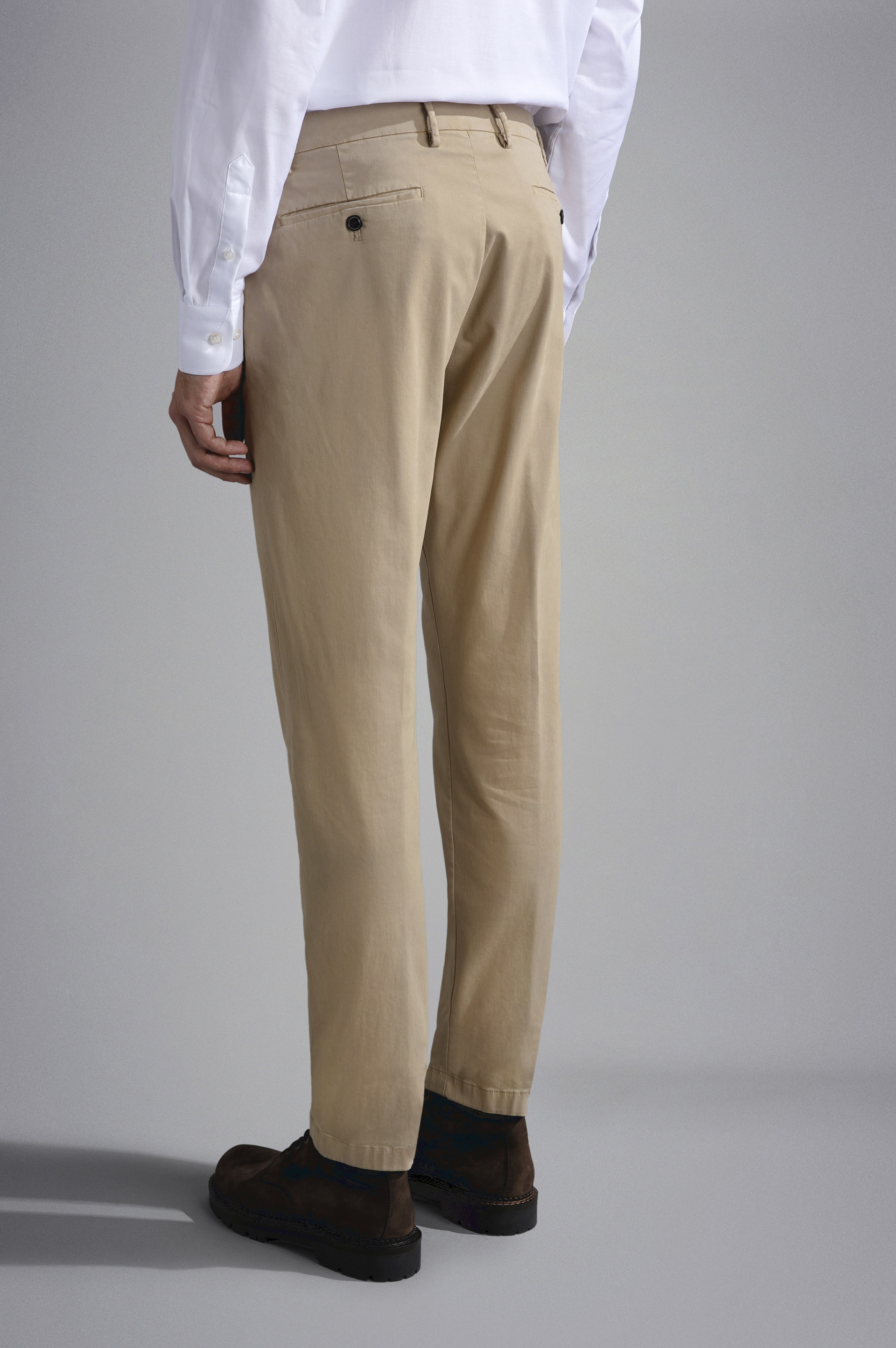 STRETCH COTTON SLIM CHINO TROUSERS - 3