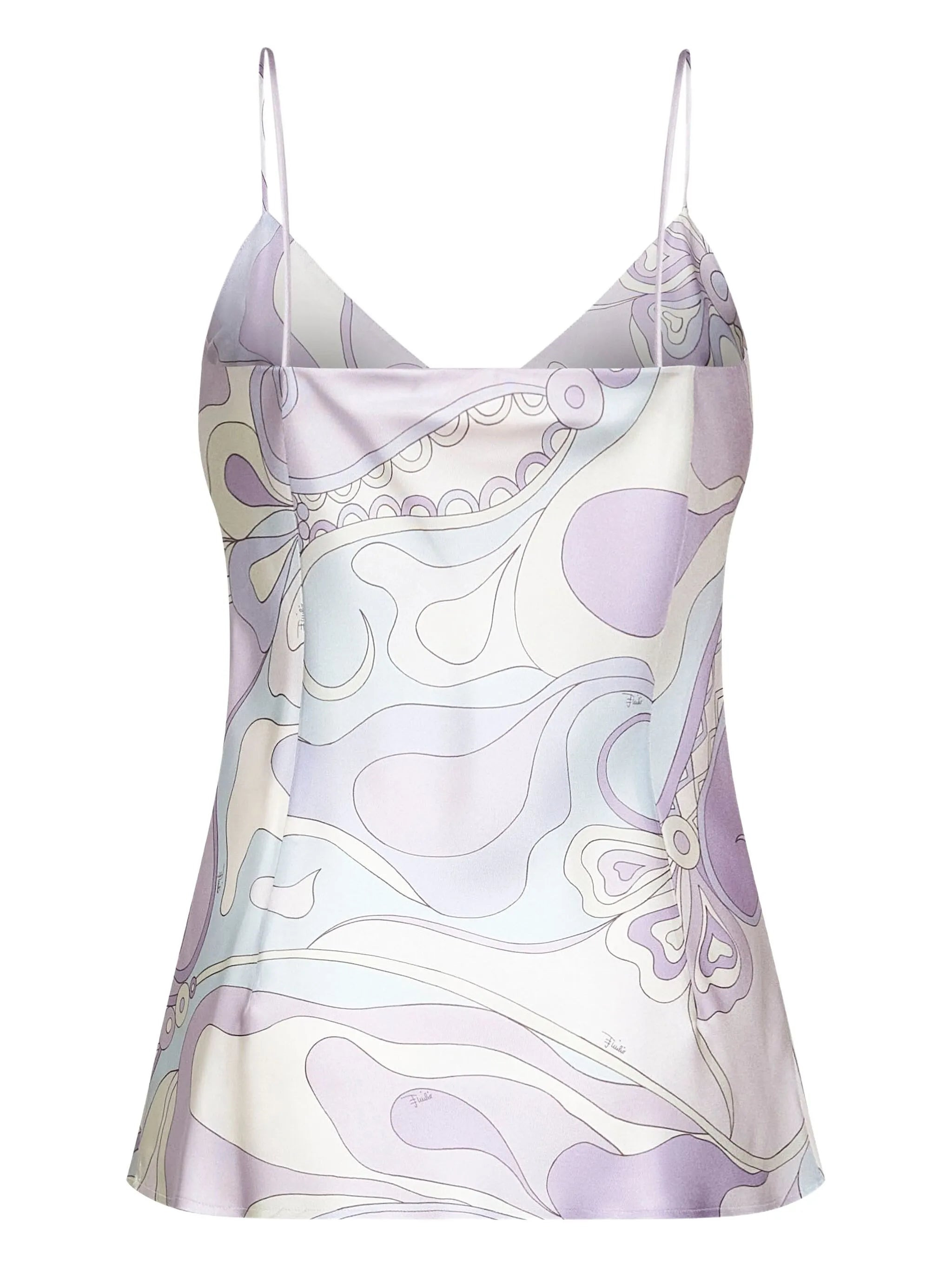 wave-print silk top - 2