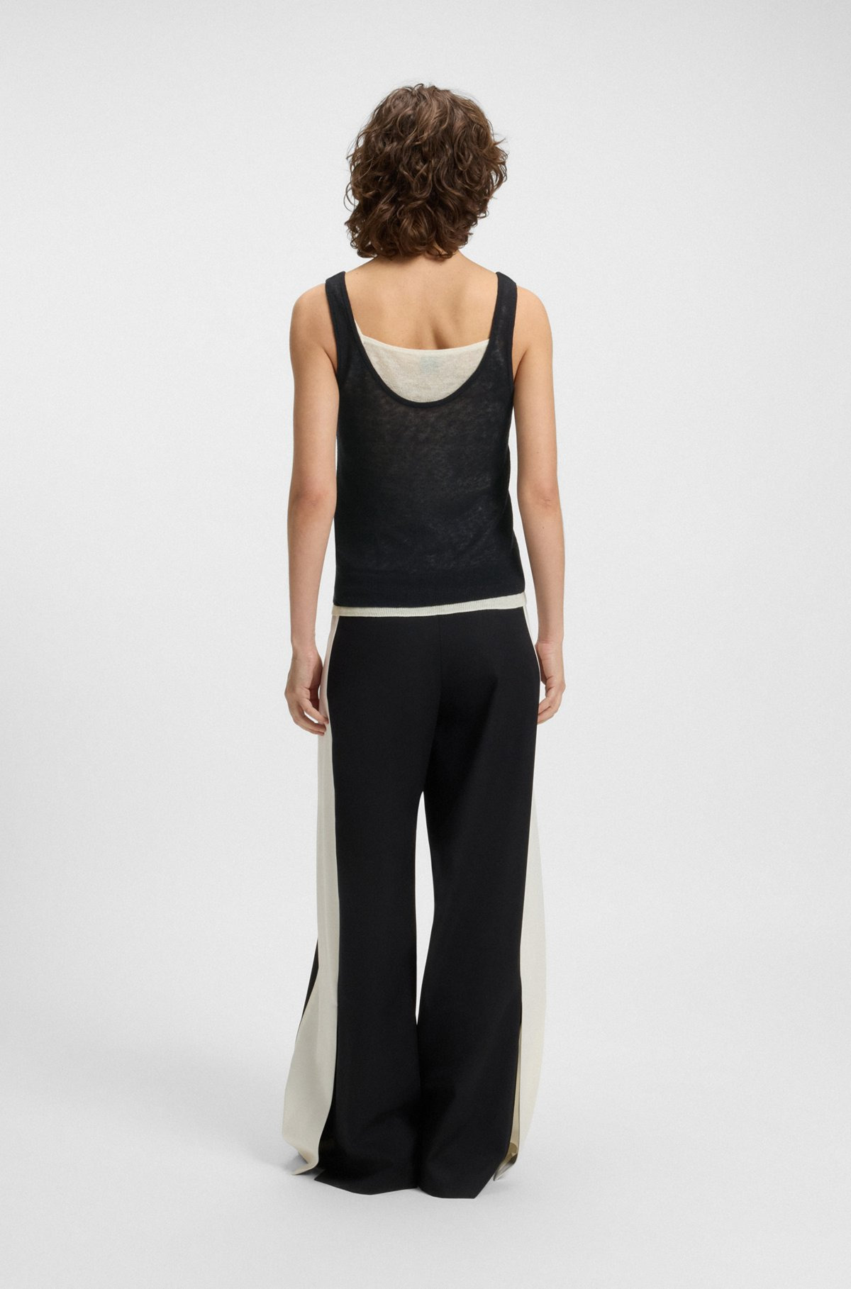 KNITTED VEST TOP WITH LAYERED DESIGN - 4