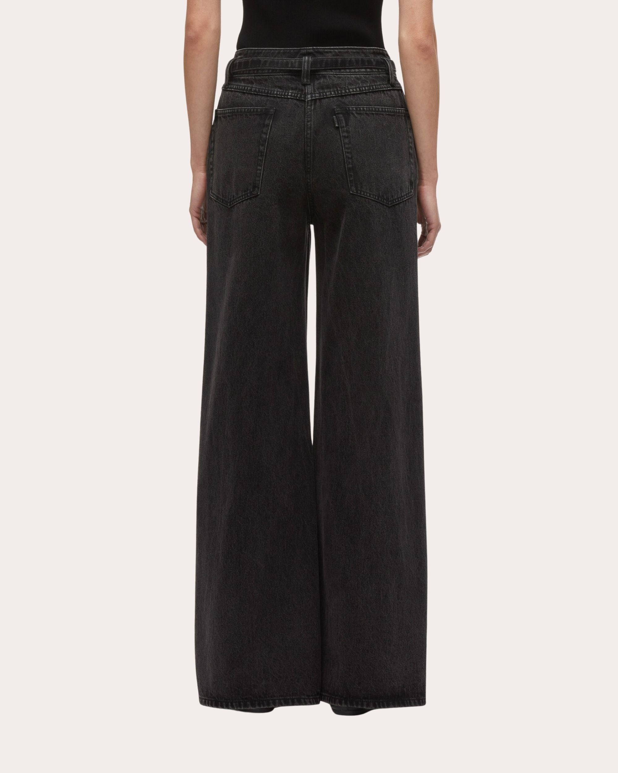 Belted Wide-Leg Jeans - 2