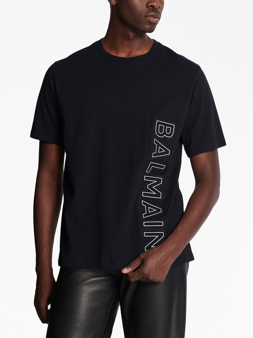 logo-embossed organic cotton T-shirt - 6