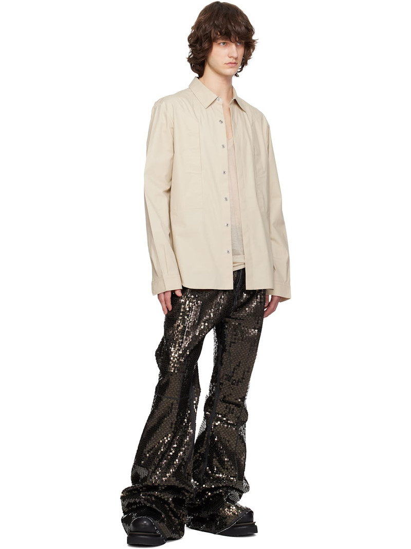 Rick Owens Beige Temple Fogpocket Overshirt outlook