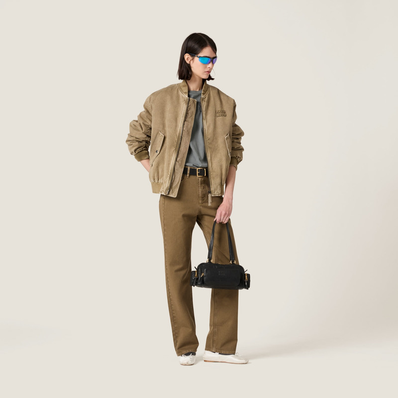 Miu Miu Garment-dyed gabardine pants outlook