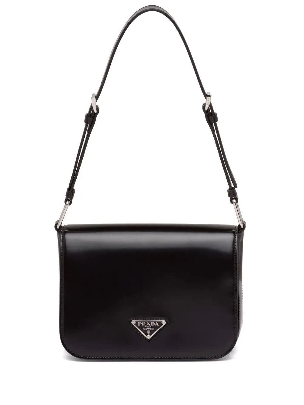 brushed leather shoulder bag - 1