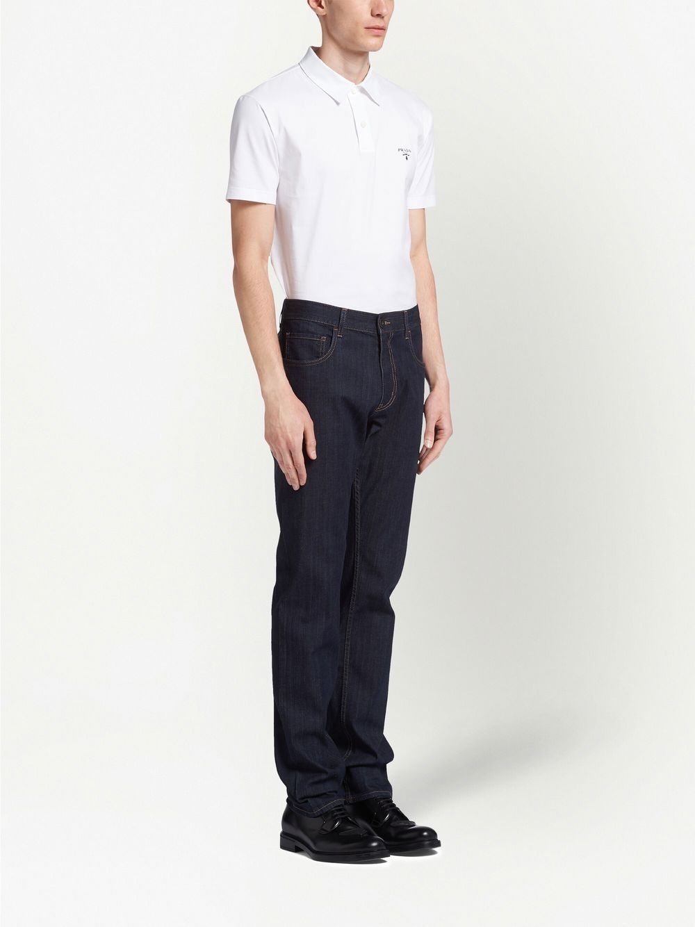 contrast-stitch straight-leg jeans - 3