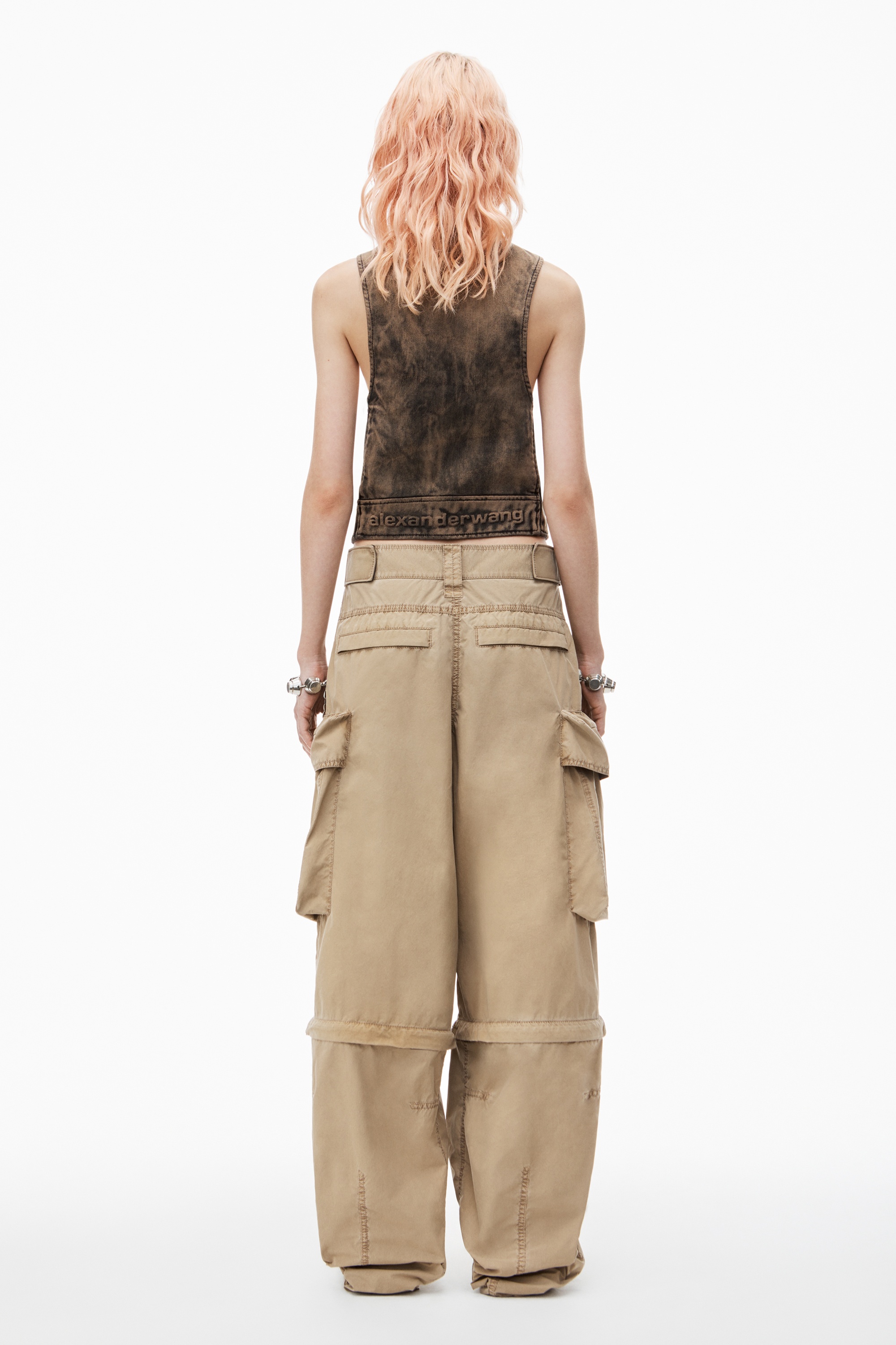 【関税&送料込】Alexander Wang Cargo Pants Alexander Wang logo-waistband Cargo Pants | Green | FARFETCH