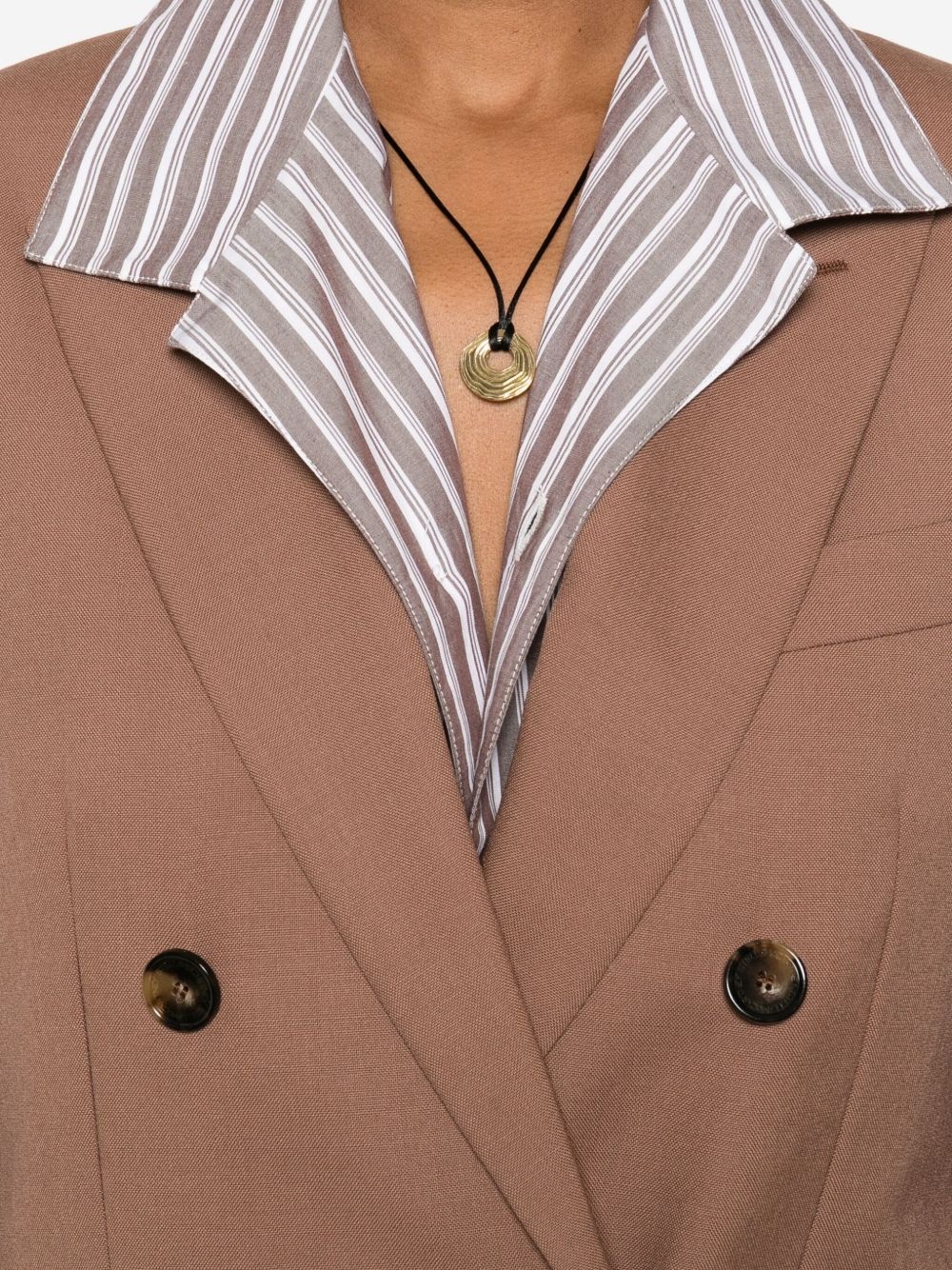 double-breasted wool blazer - 5