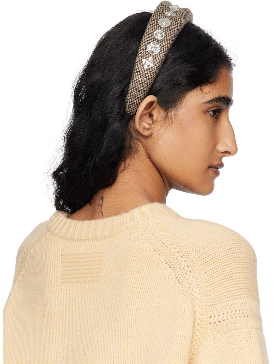 Beige Metal Headband - 3