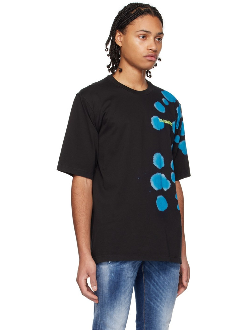 Black & Blue Goth Tie&Dyed Skater T-Shirt 2