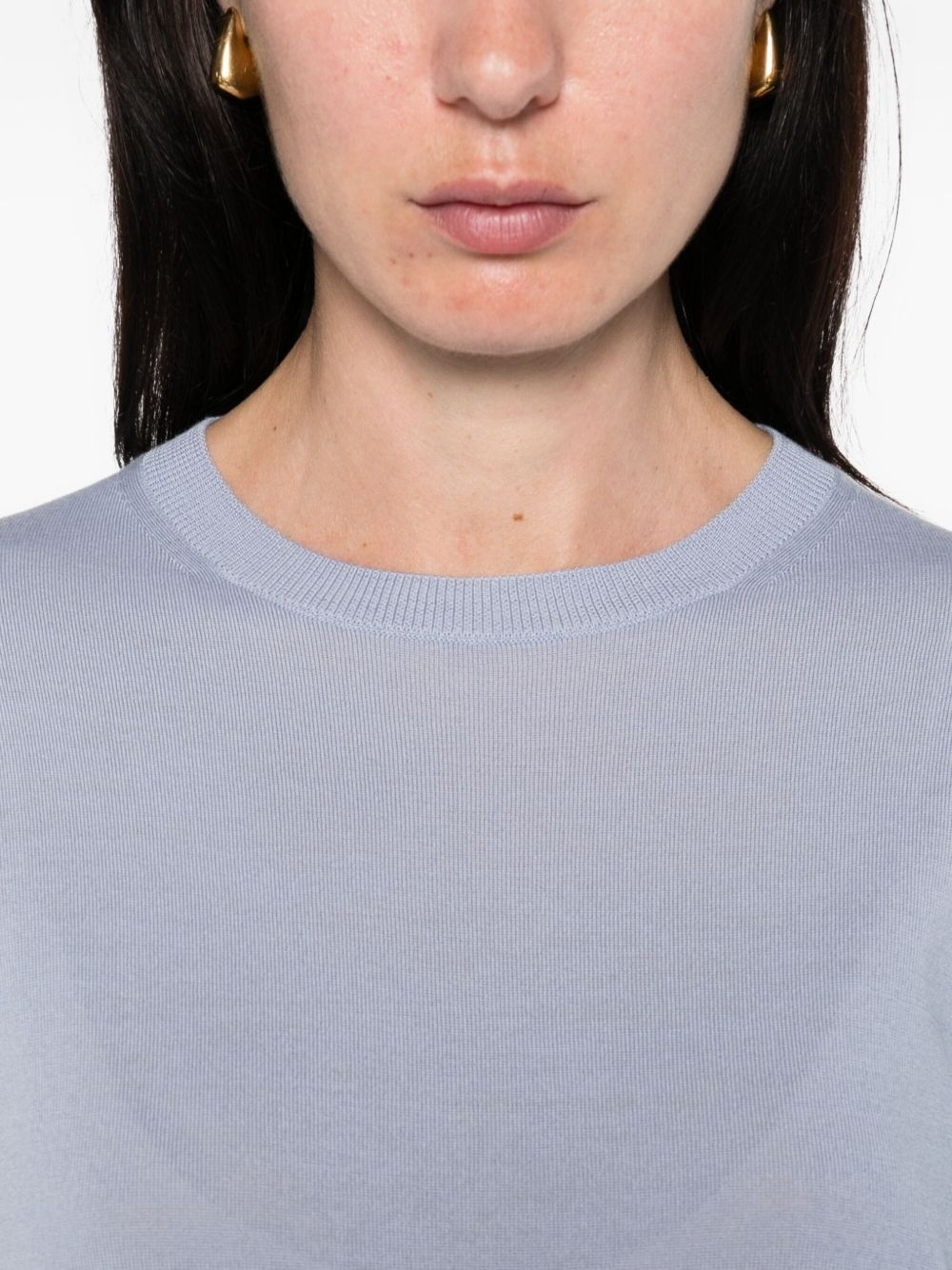 round-neck wool top - 5