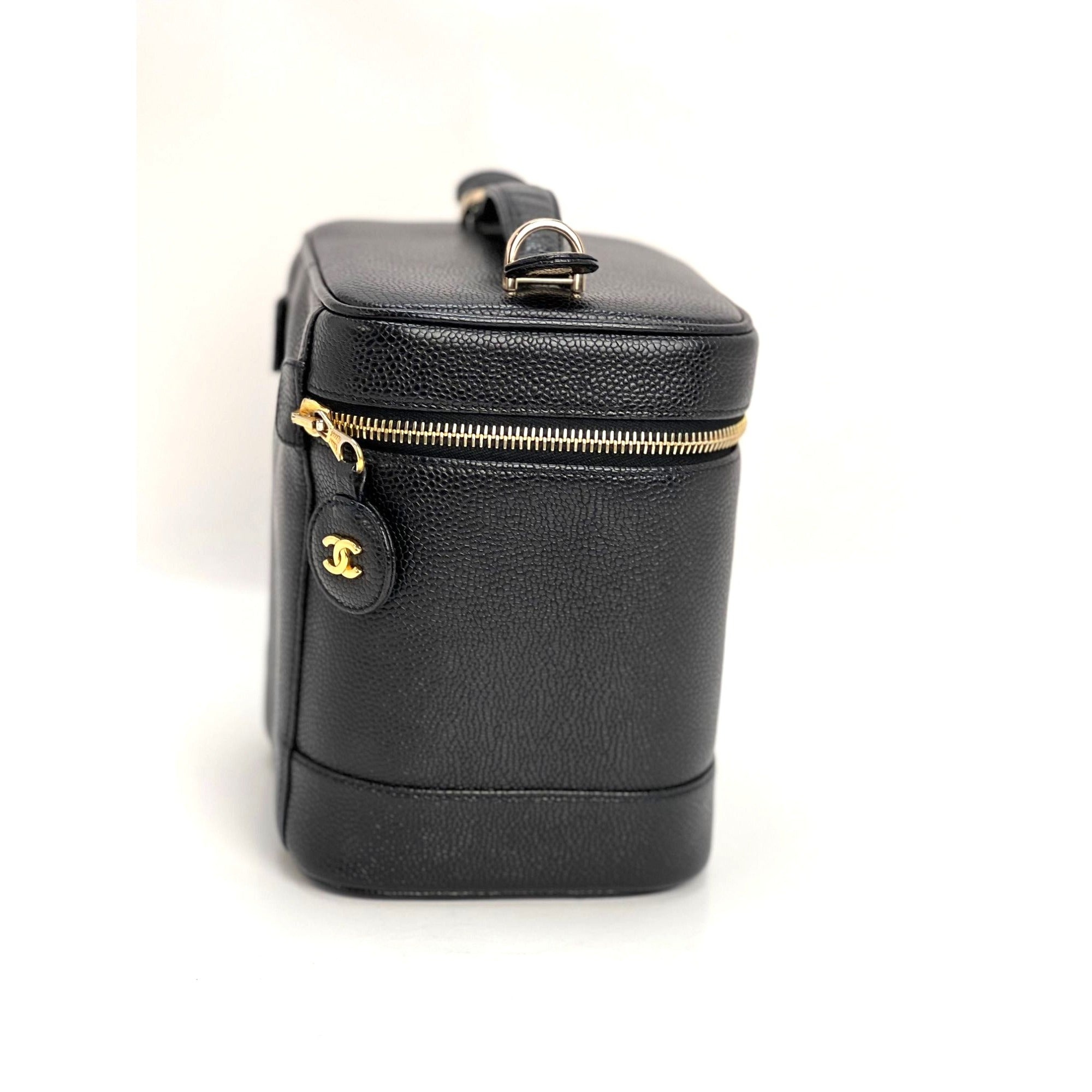 Chanel Vanity Cosmetic Case Black Caviar Leather Bag - 15