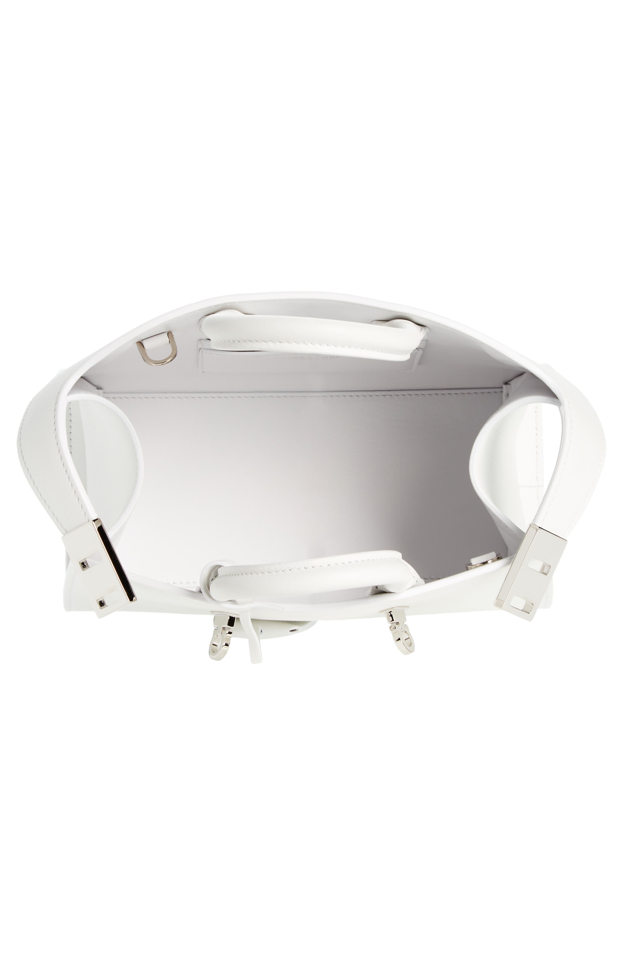 FERRAGAMO Mini Hug Leather Top-Handle Bag in Optic White at Nordstrom - 5