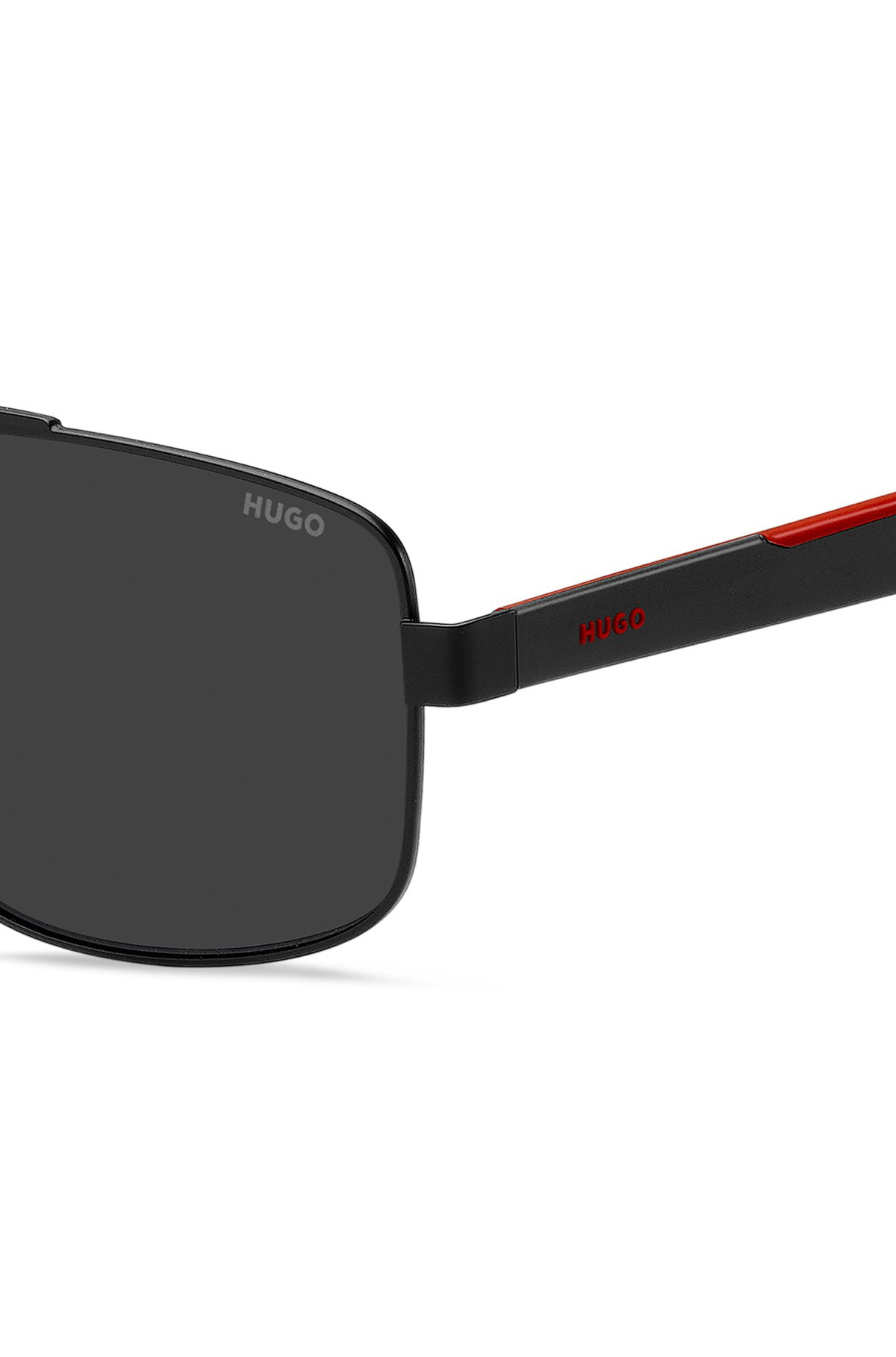 DOUBLE-BRIDGE SUNGLASSES IN BLACK ACETATE AND TITANIUM - 2