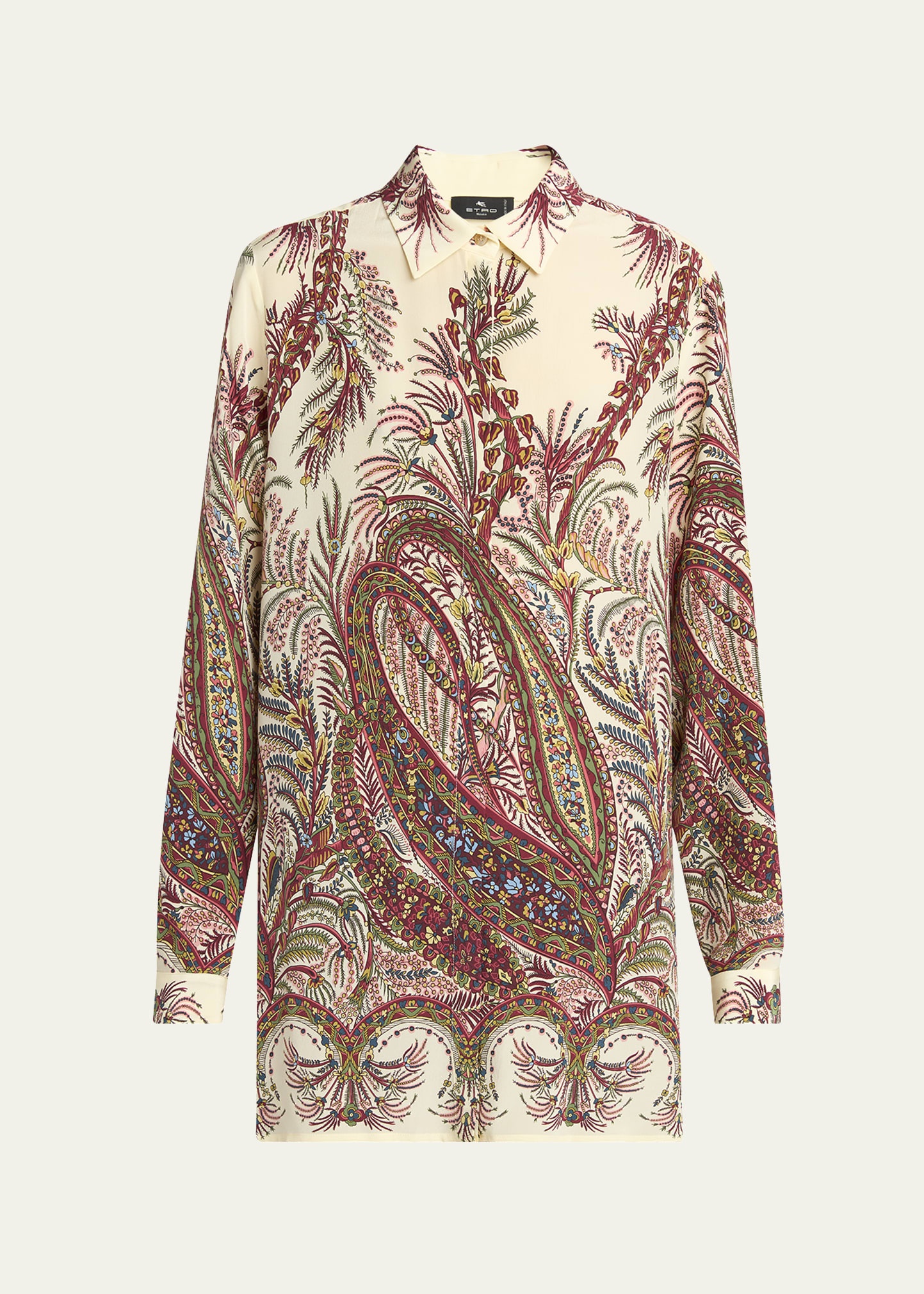 Long-Sleeve Paisley-Print Shirt - 1