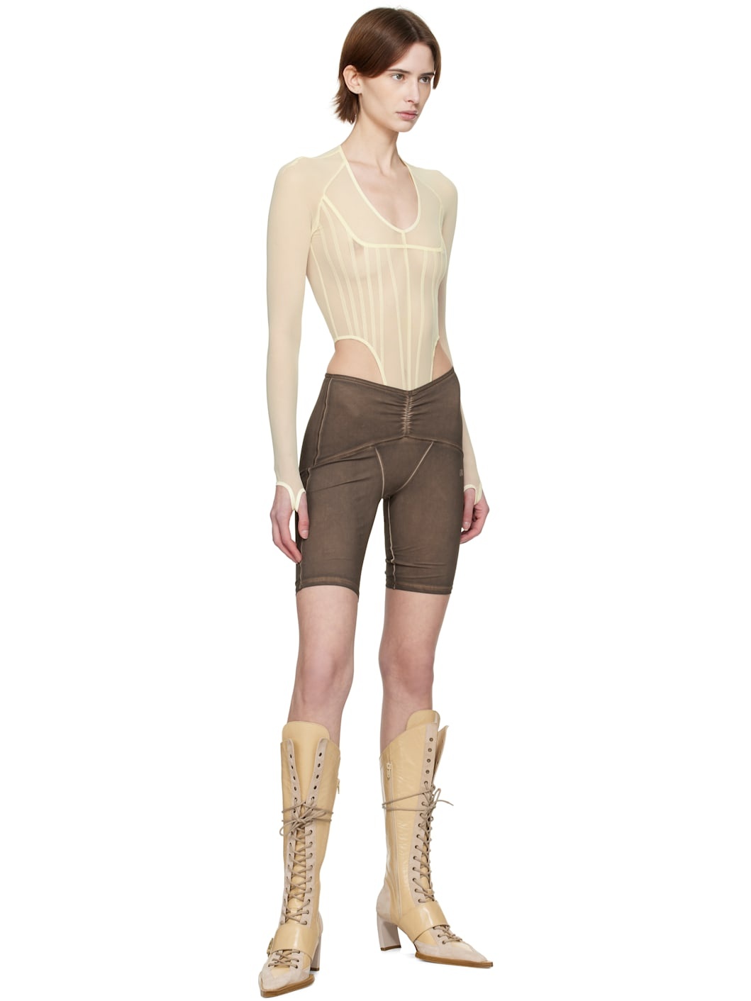Yellow Haze Mesh Bodysuit - 5